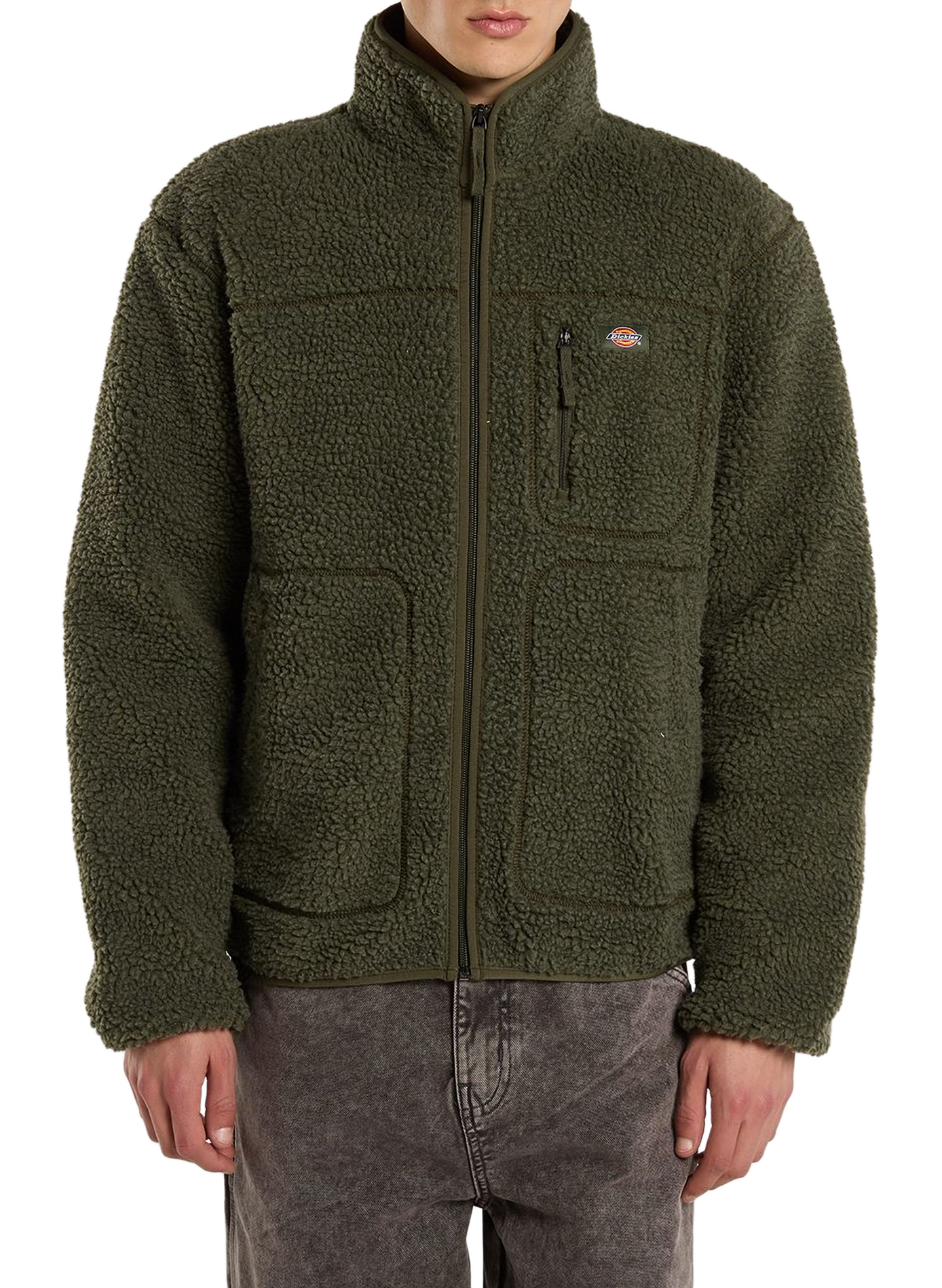 Straight fleece jacket with high collar DICKIES Green