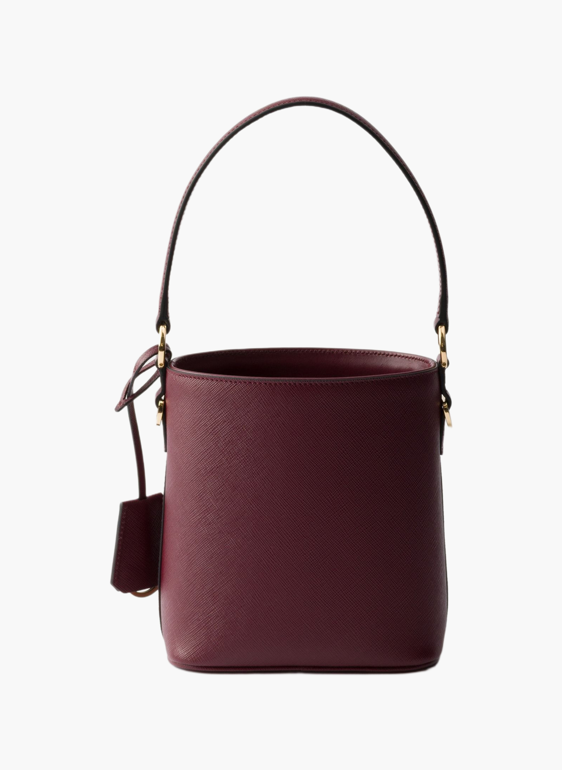 Mini sac seau en cuir saffiano PRADA Rouge