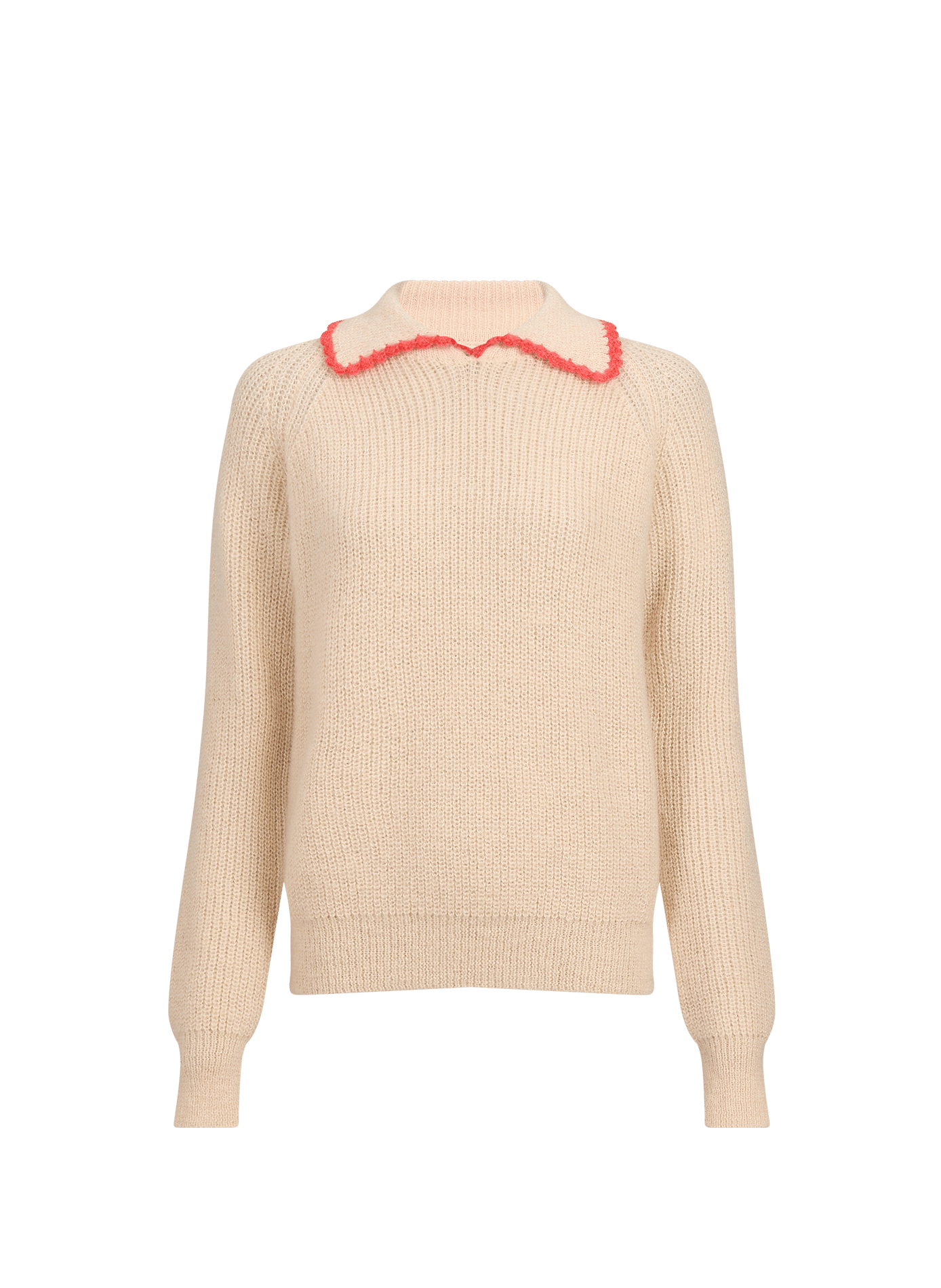 Gerader Wollmisch-Polokragen-Pullover GARANCE Beige