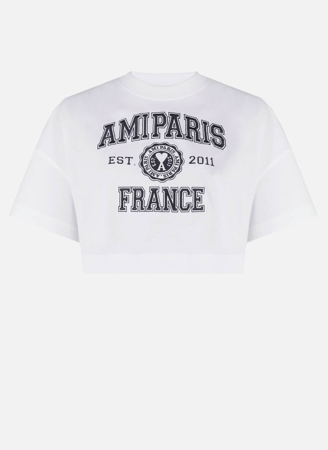 Cropped cotton T-shirt  AMI PARIS