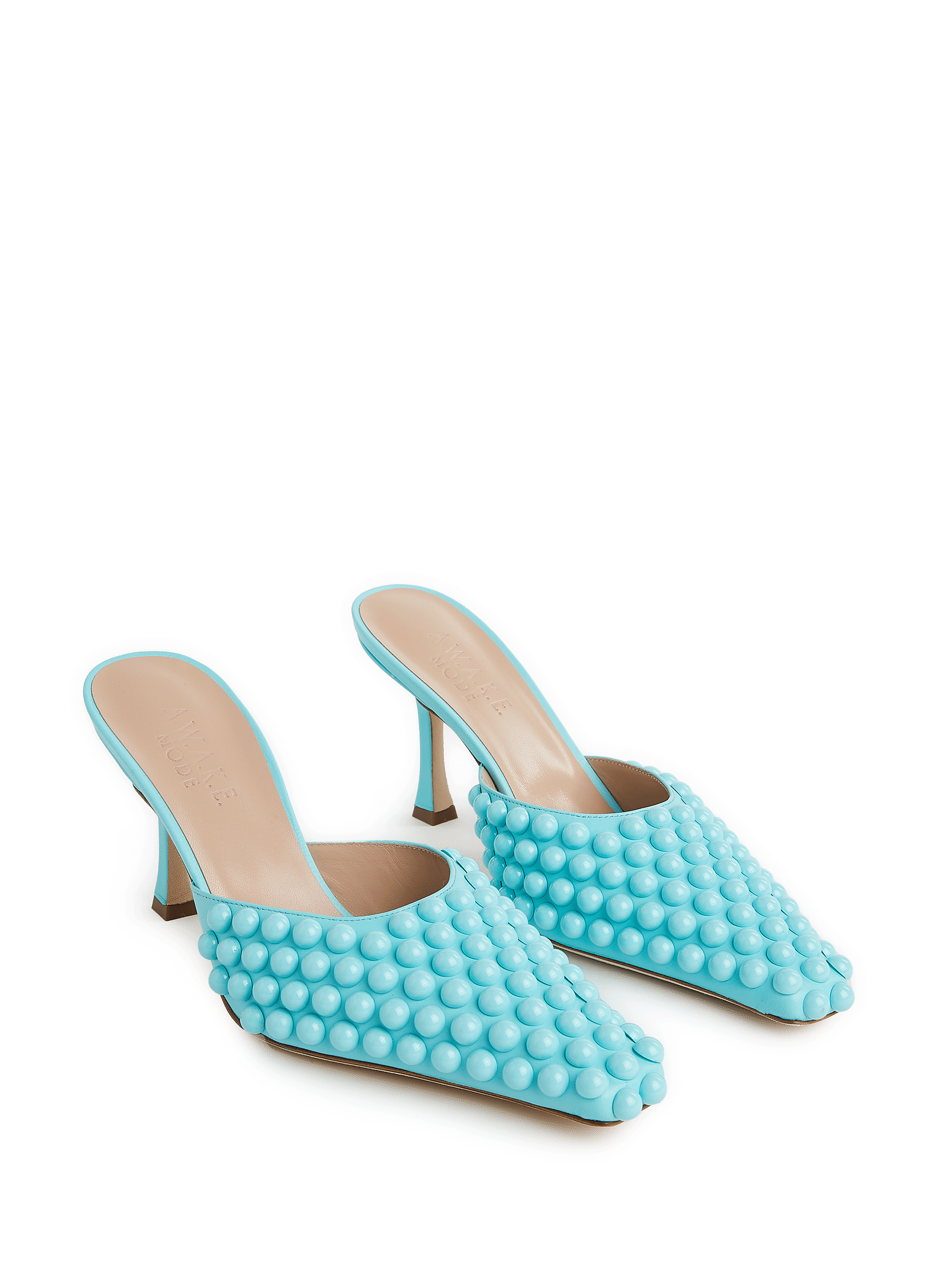 Mules Georgia en cuir A.W.A.K.E. MODE Bleu