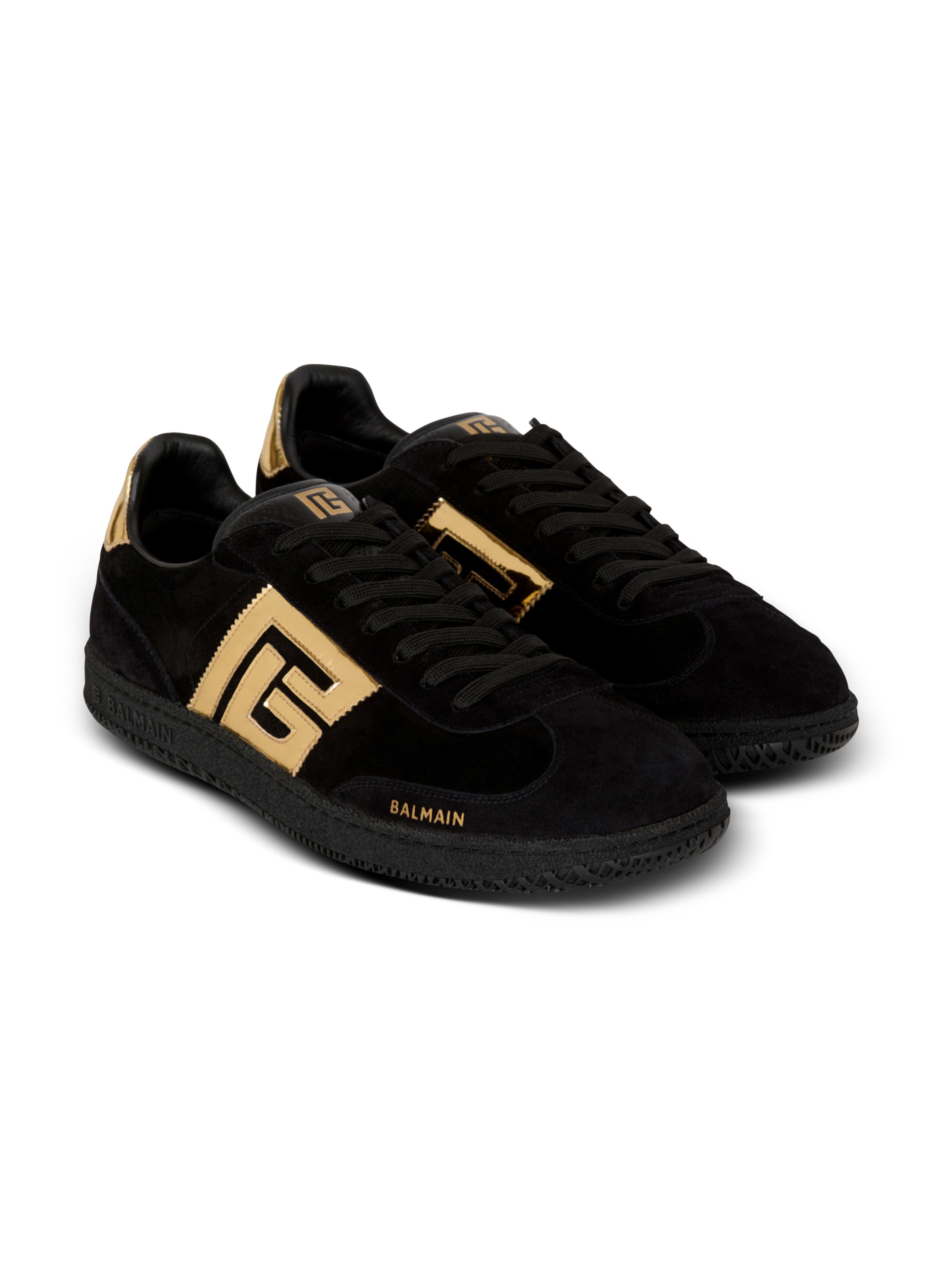 Baskets balmain swan en cuir suédé BALMAIN Noir