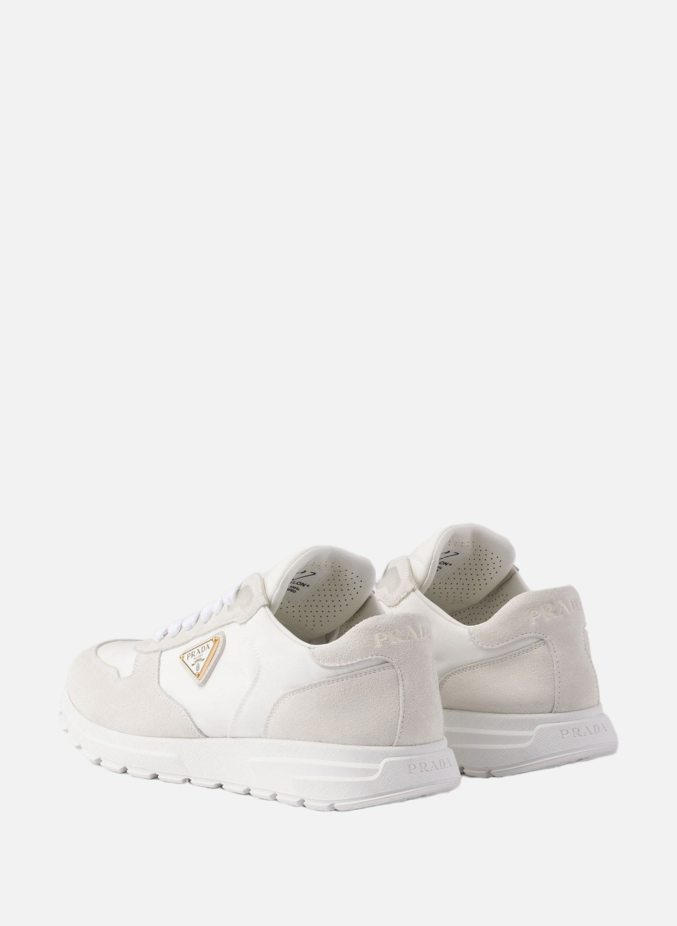 Sneakers prax 2.0 en re-nylon et veau velours PRADA Blanc