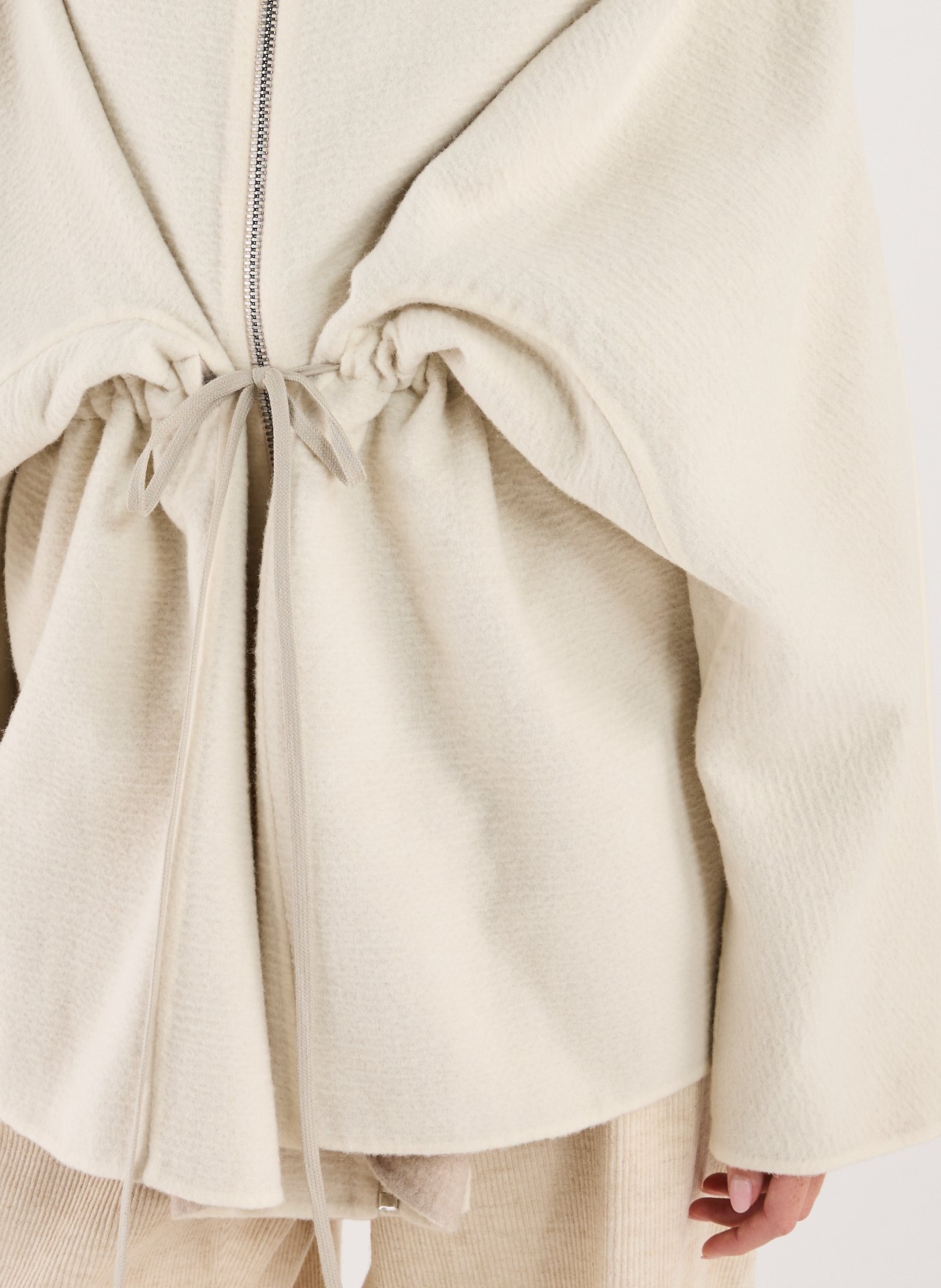 Oversized hooded coat in camel hair and wool blend RICK OWENS White