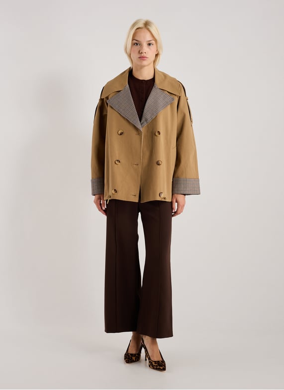 Veste col tailleur en coton | Marron by SUNCOO Veste col tailleur en coton Marron