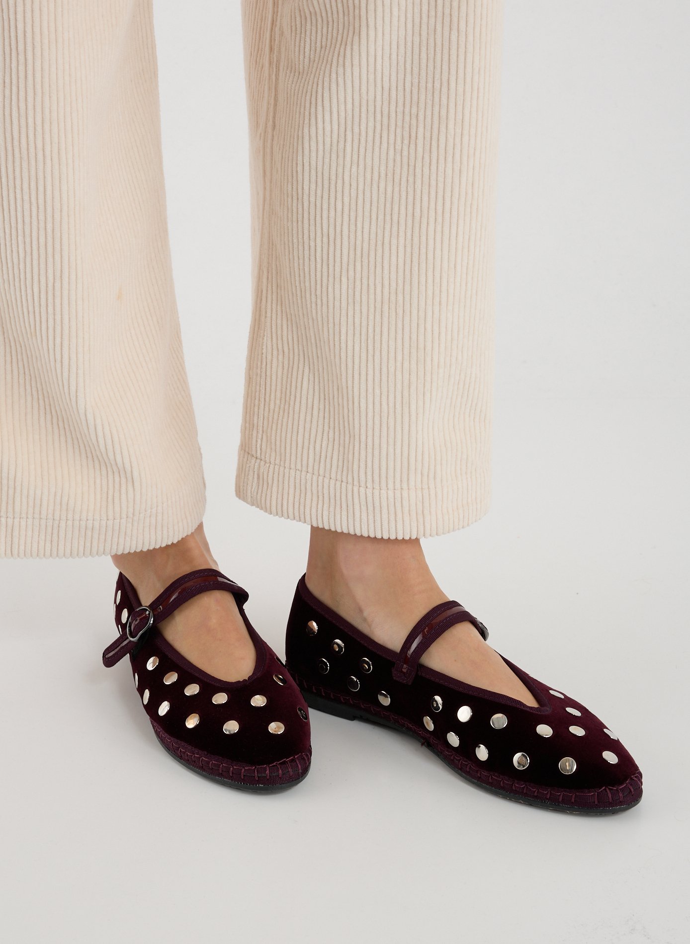 Ballerines à strass en coton mélangé FLABELUS Rouge