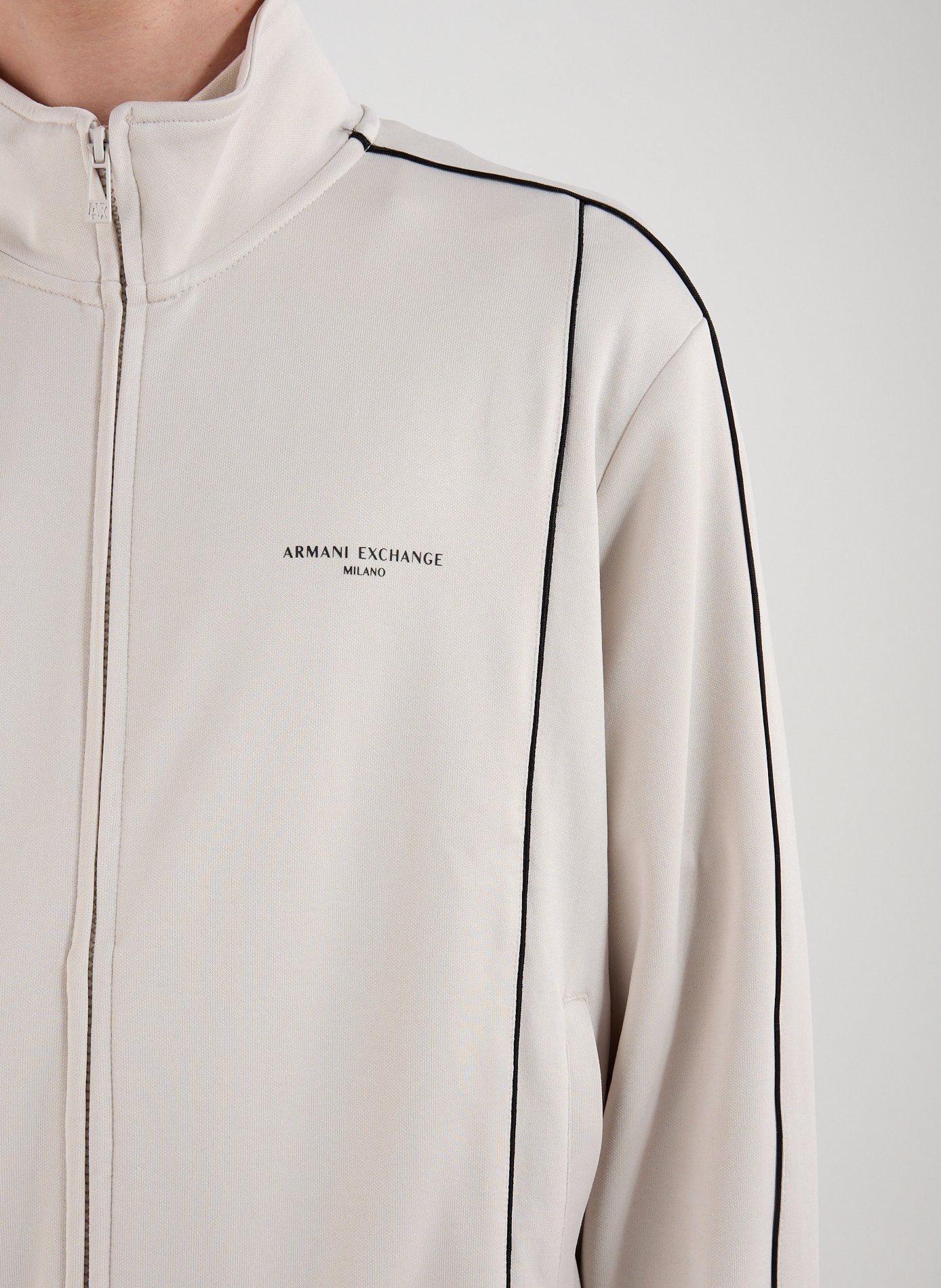 High-neck cotton blend sweatshirt ARMANI EXCHANGE Brown