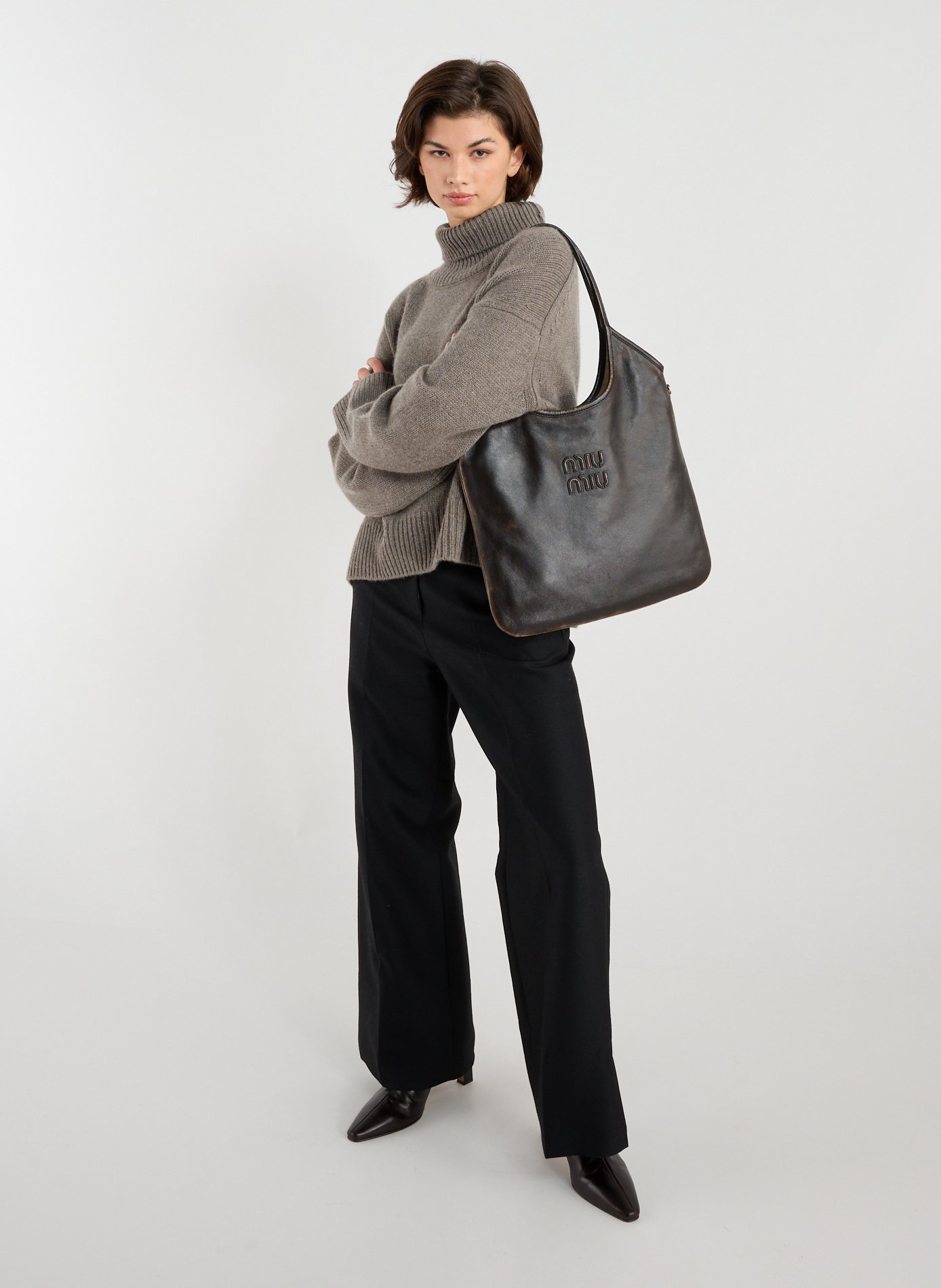 Sac cabas Ivy en cuir  MIU MIU Marron