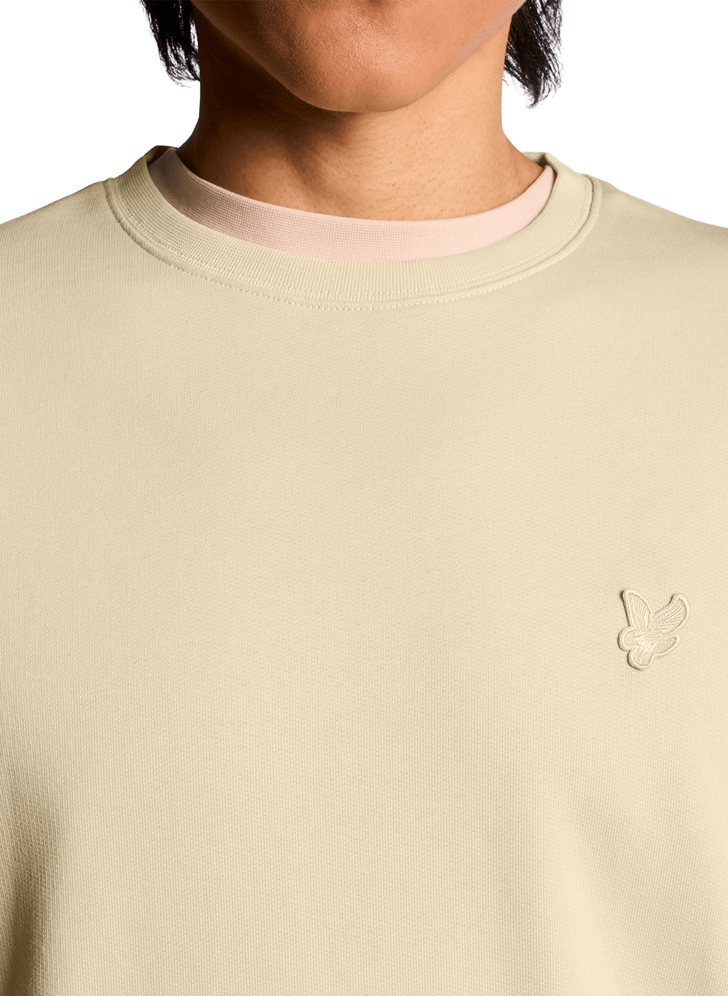 Sweat à col rond en coton LYLE & SCOTT Beige