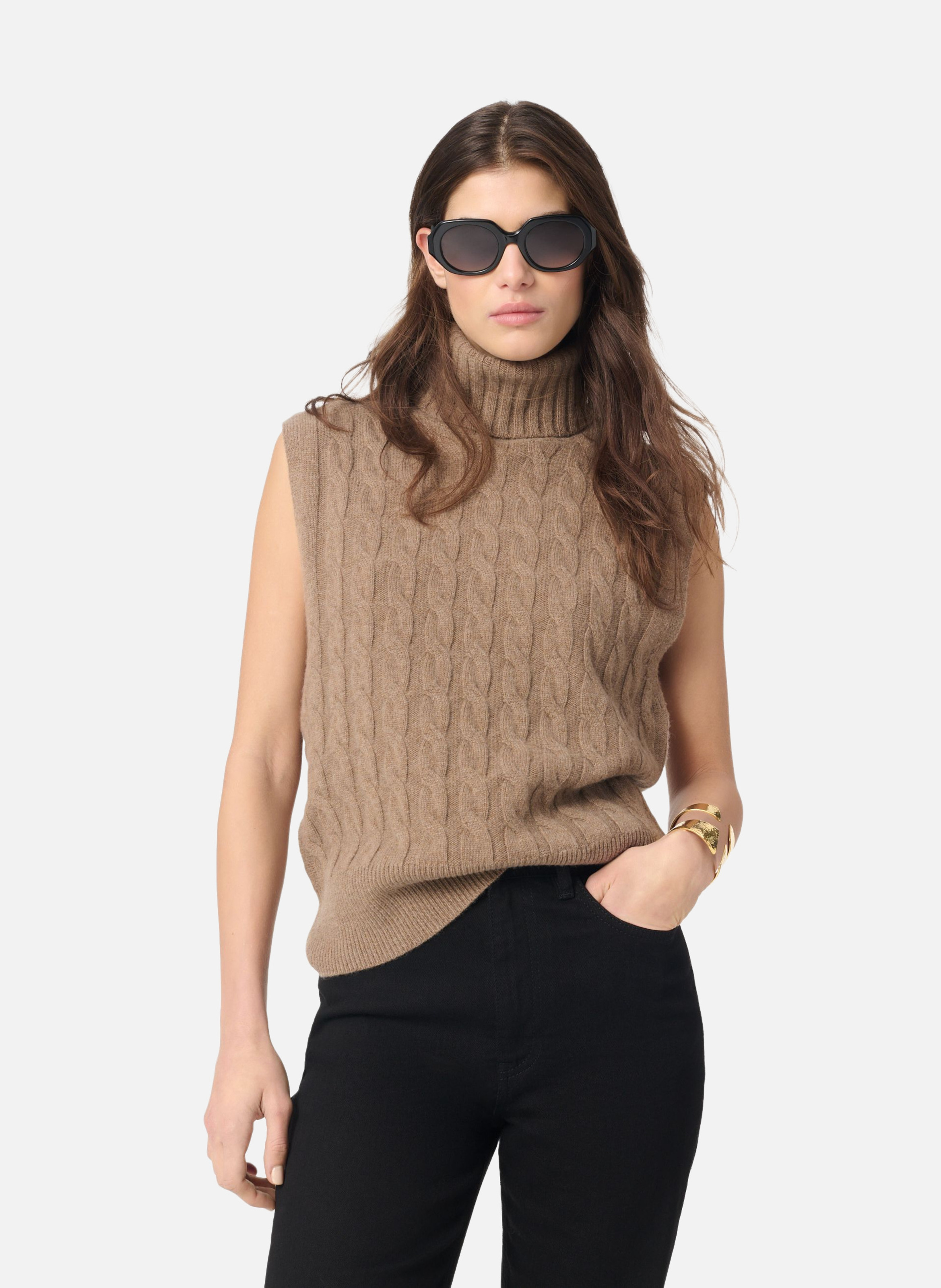 Pull georgia sans manches VANESSA BRUNO Marron