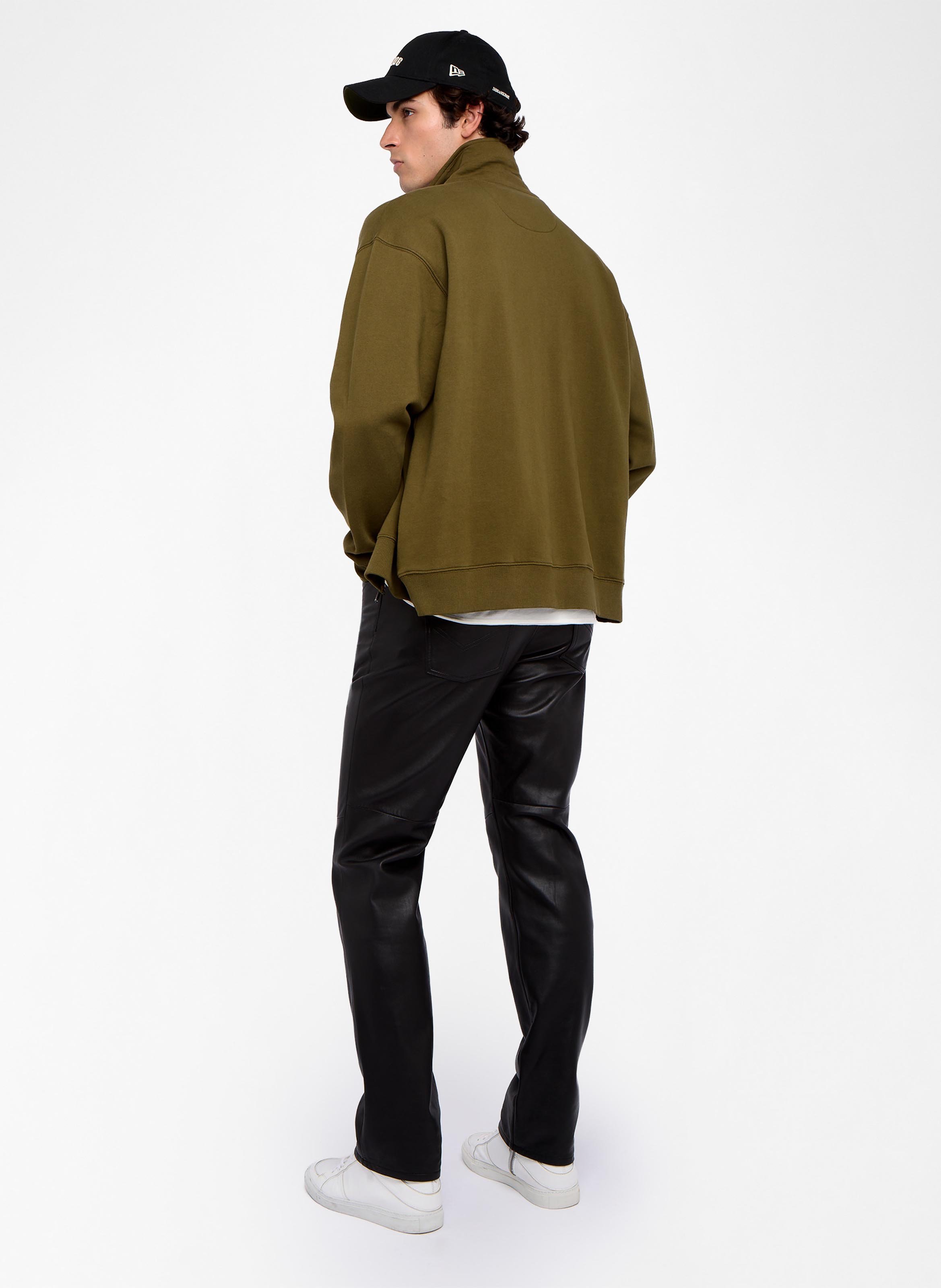 Sweat droit col classique en coton moyaz ZADIG&VOLTAIRE Vert