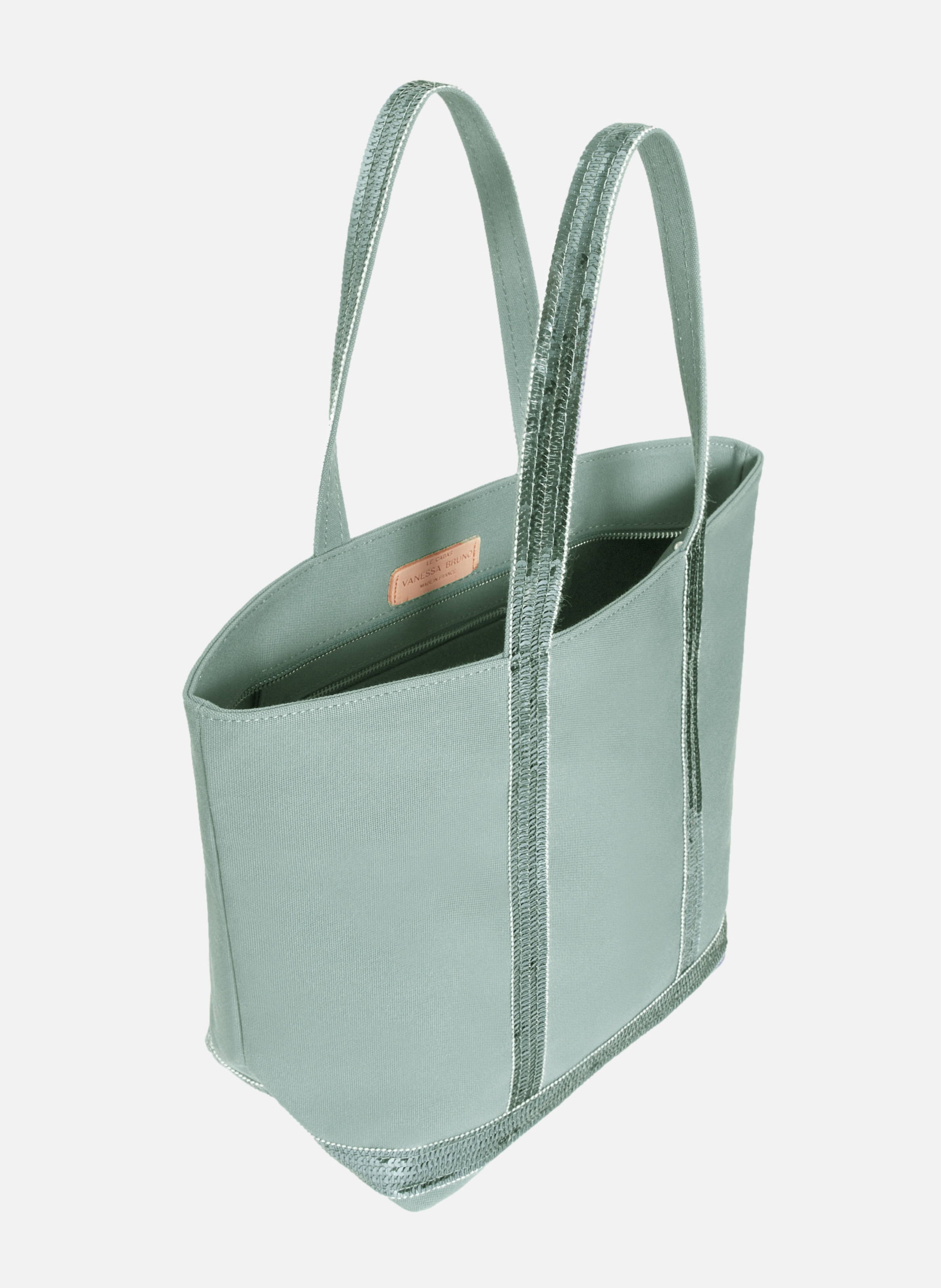 Cabas m zippé en toile VANESSA BRUNO Vert