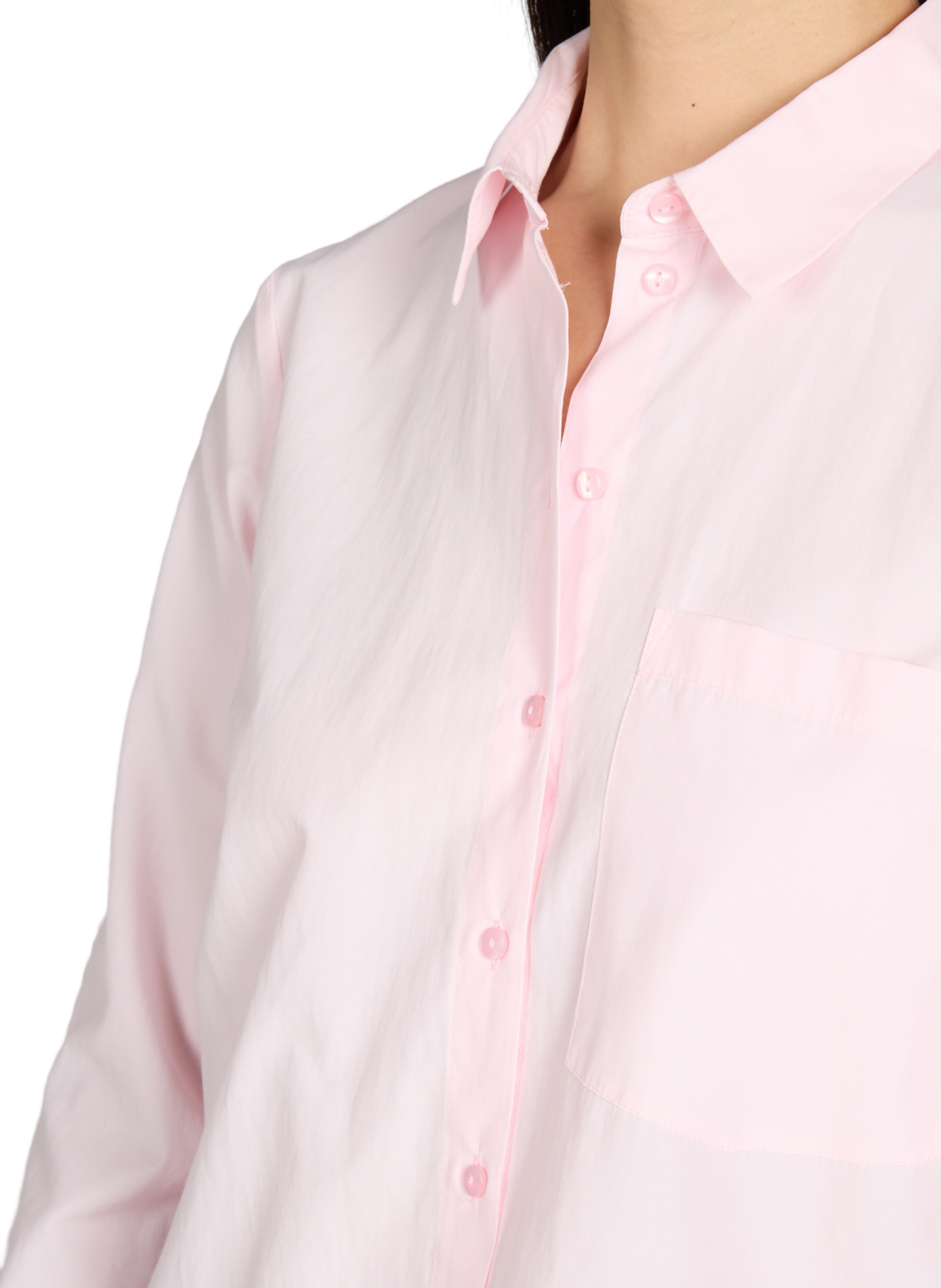 Striped straight shirt in blended cotton VILA Pink