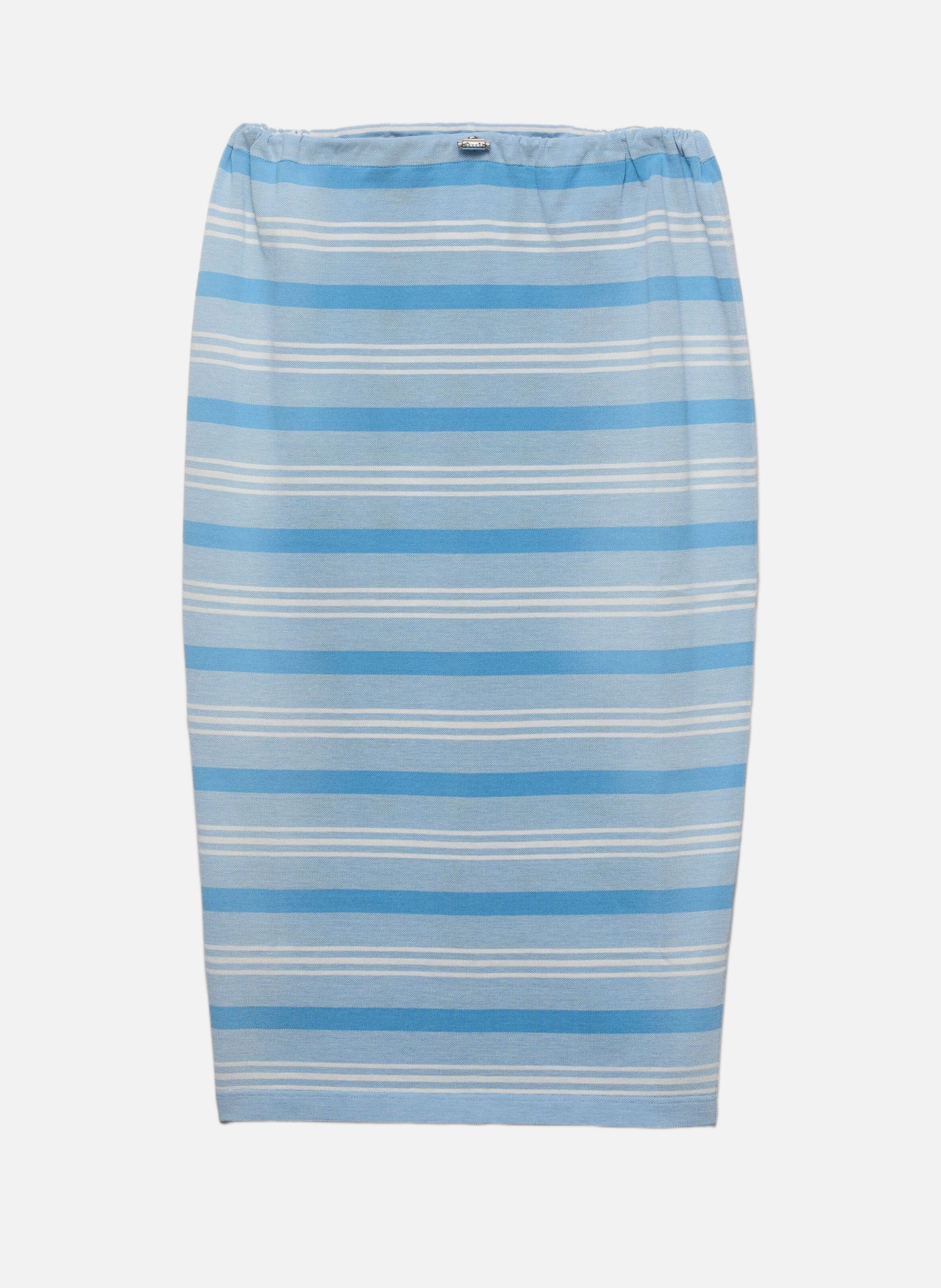 Jupe en piqué à imprimé bayadere PRADA Bleu