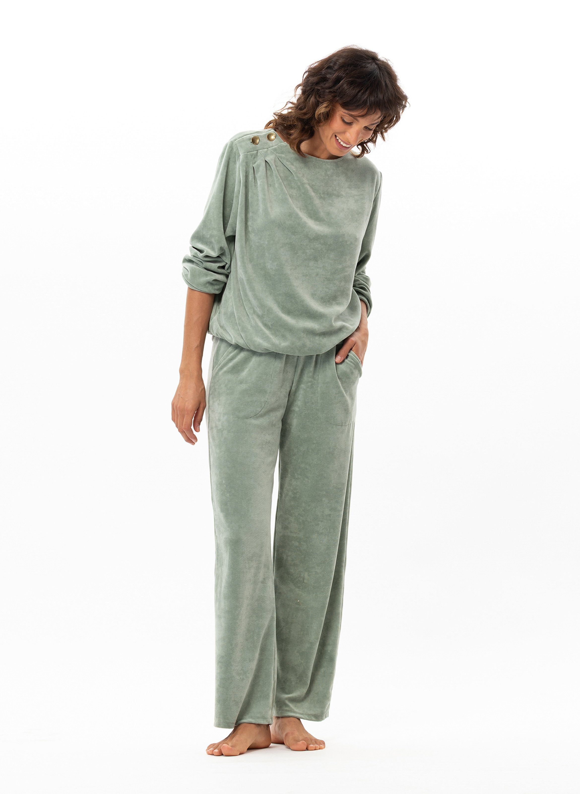 Ensemble homewear en velours relax 222 LE CHAT Vert