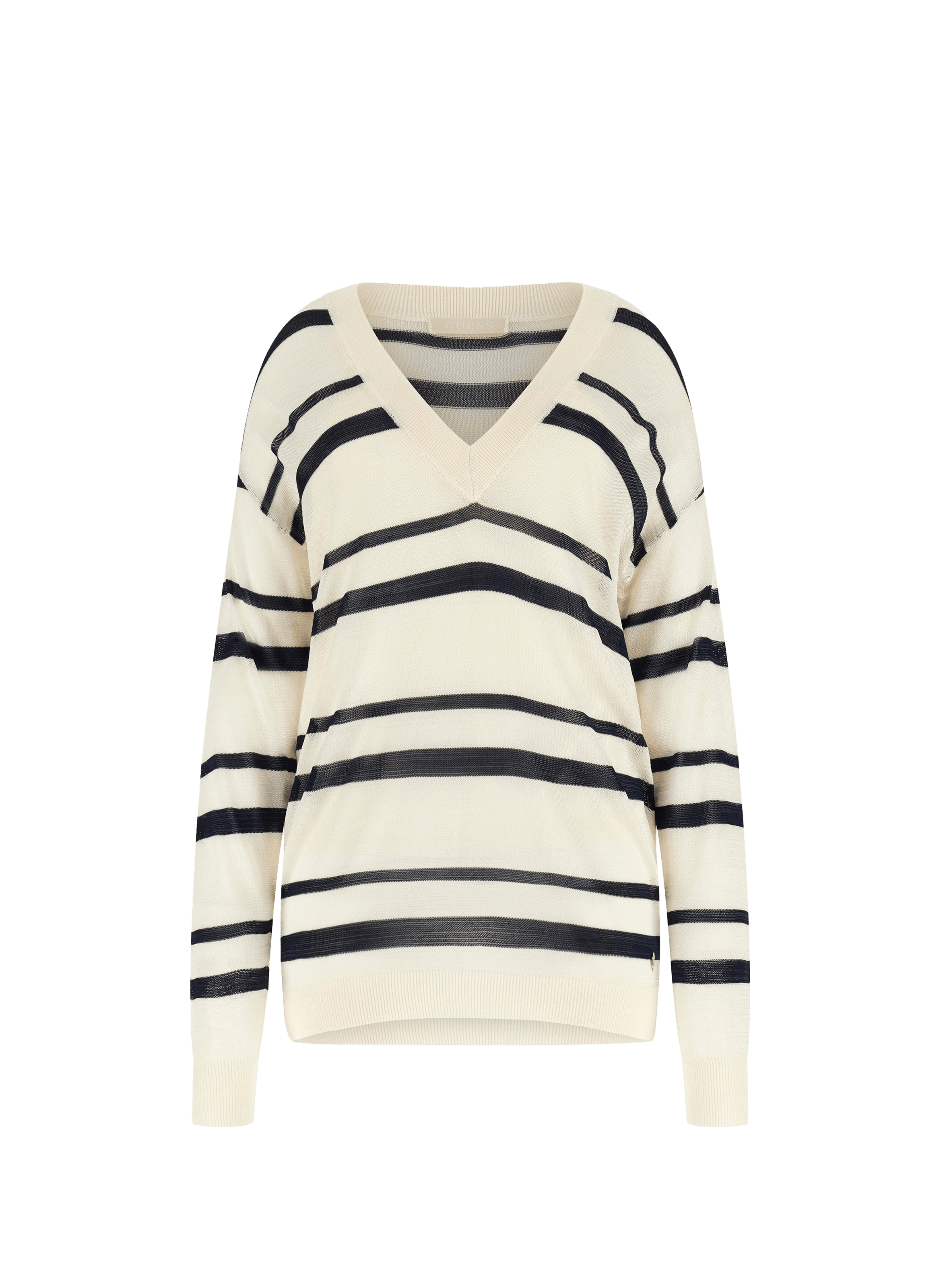 Trui met V-hals en strepen GUESS Veelkleurig