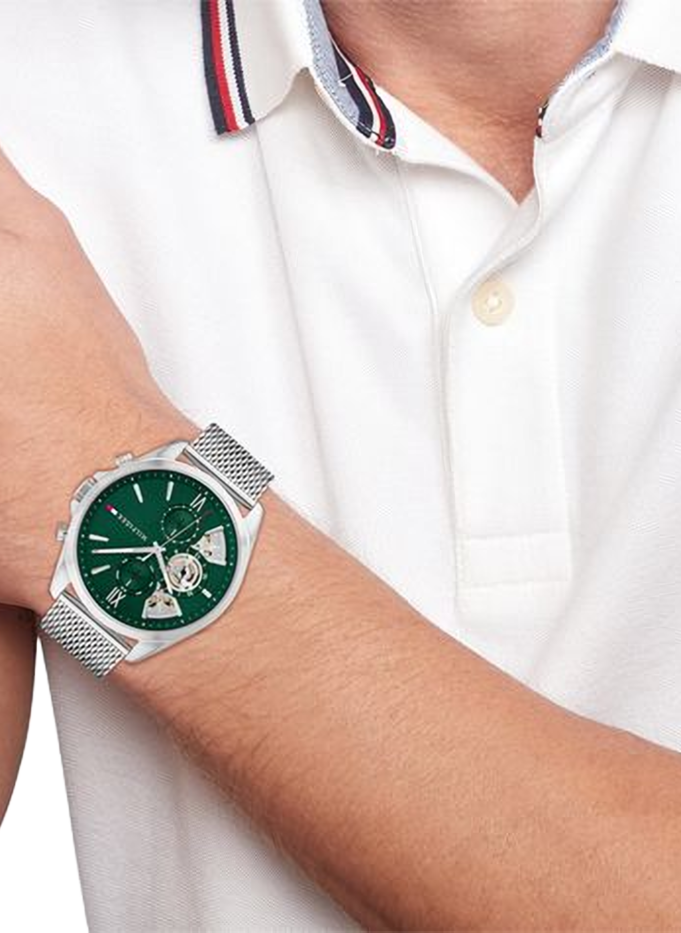 Montre quartz Baker en acier inoxydable TOMMY HILFIGER MONTRES Argent