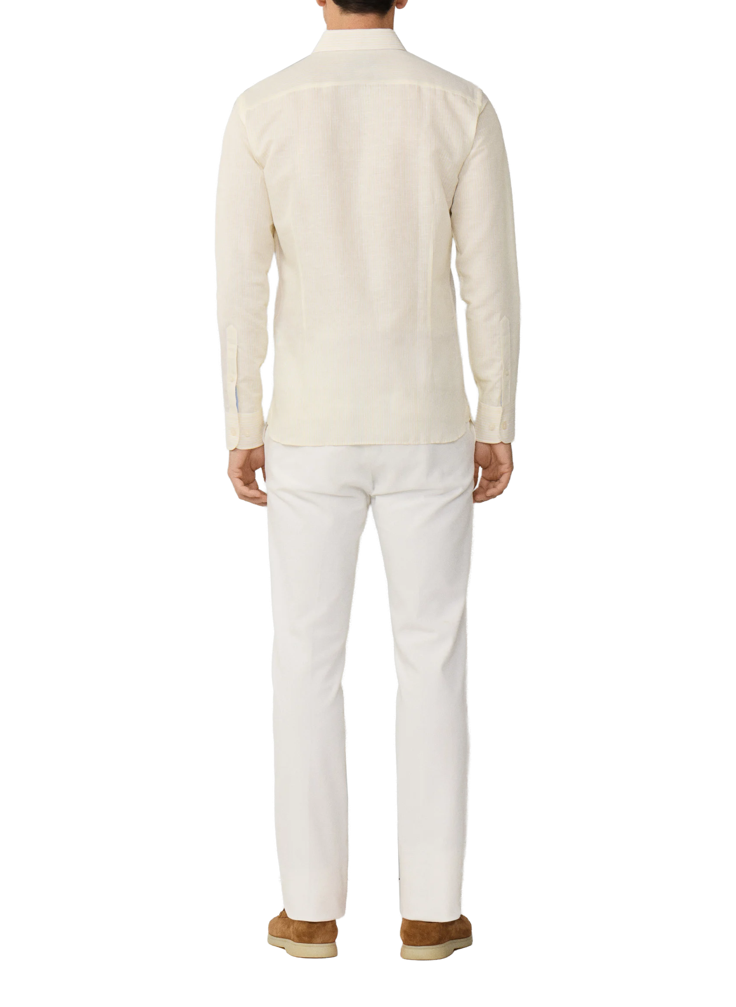 Striped linen shirt HACKETT Yellow