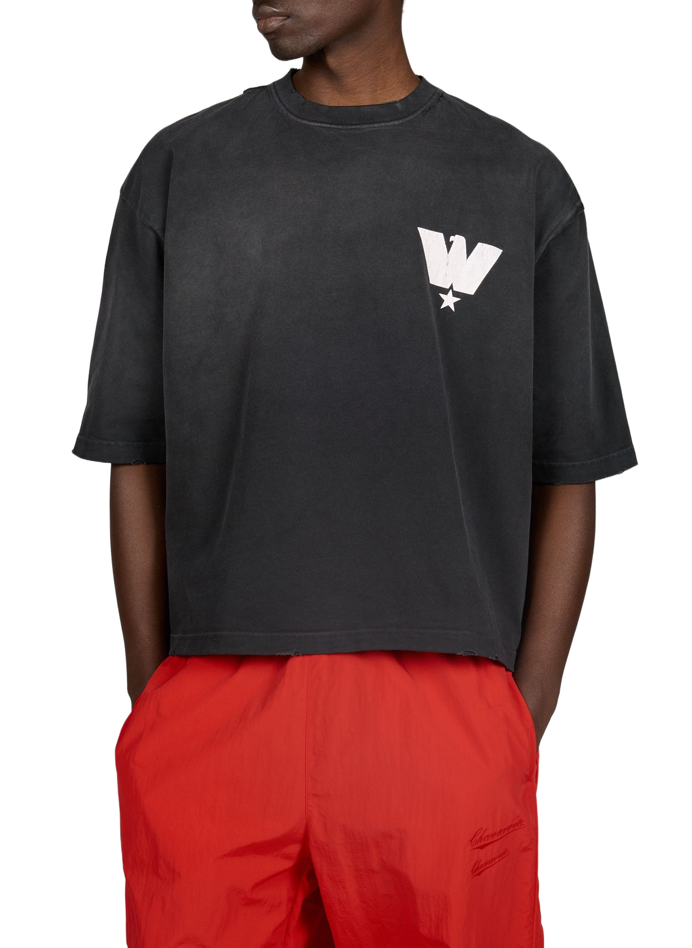 T-shirt ample à imprimé en coton WILLY CHAVARRIA Noir