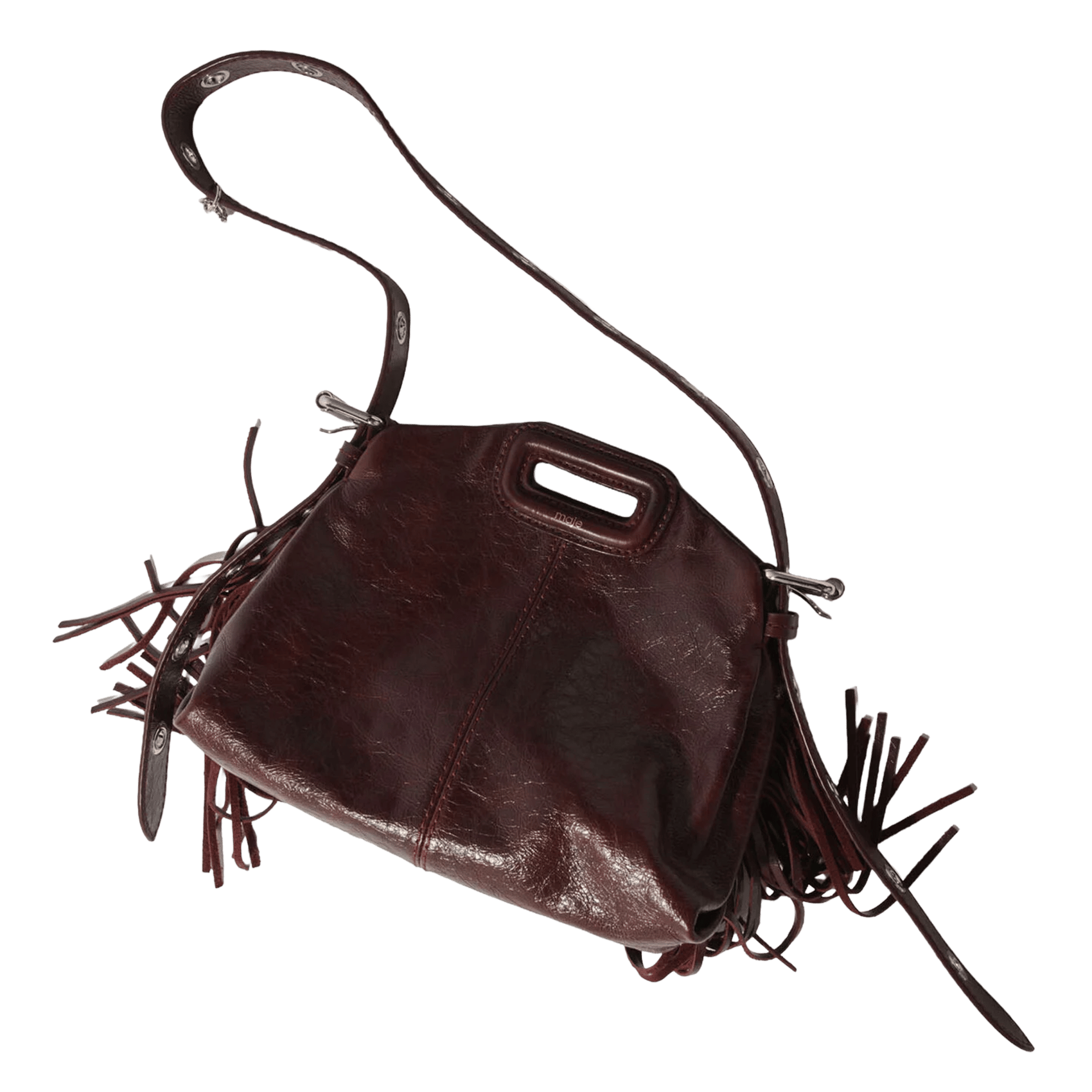 Sac bandoulière en cuir miss m mini MAJE Rouge