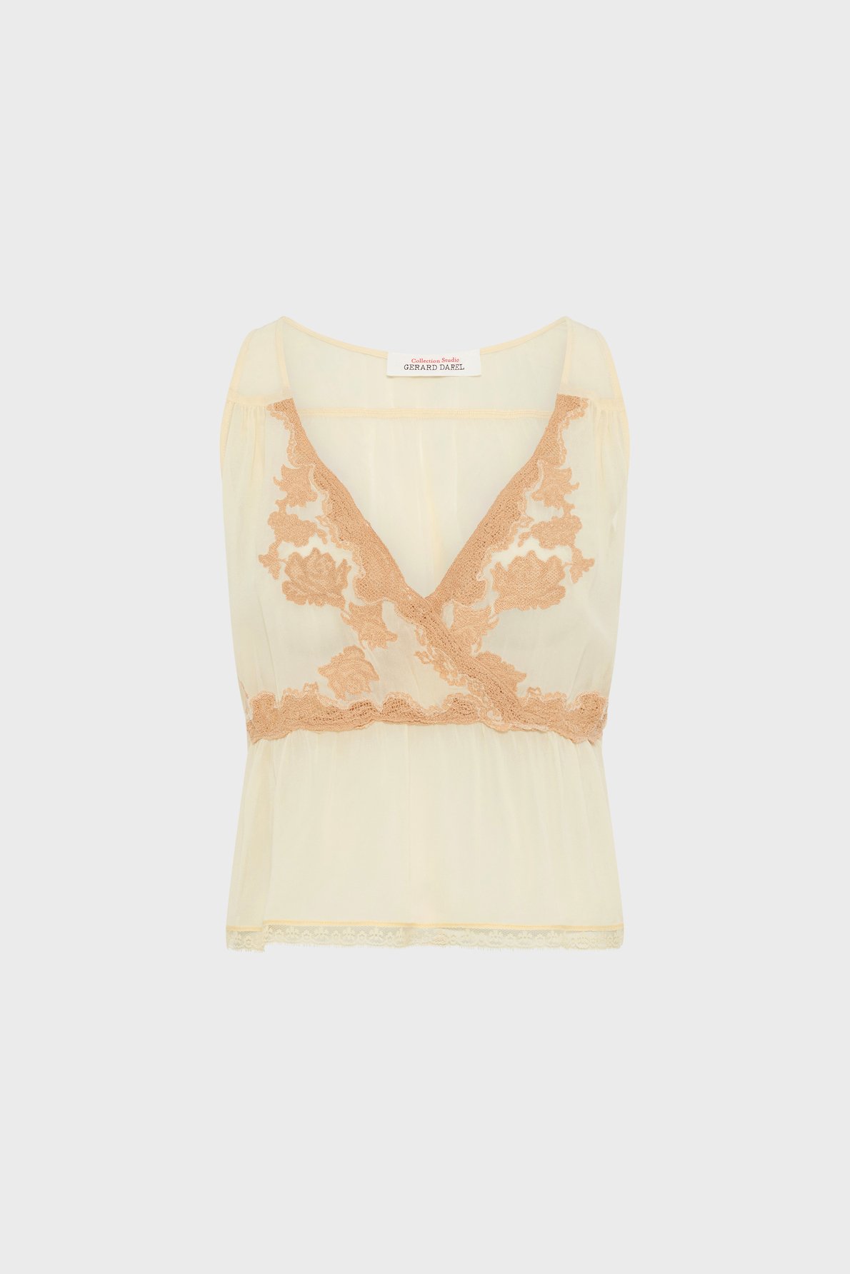 Top court à broderies - celisa GERARD DAREL Beige