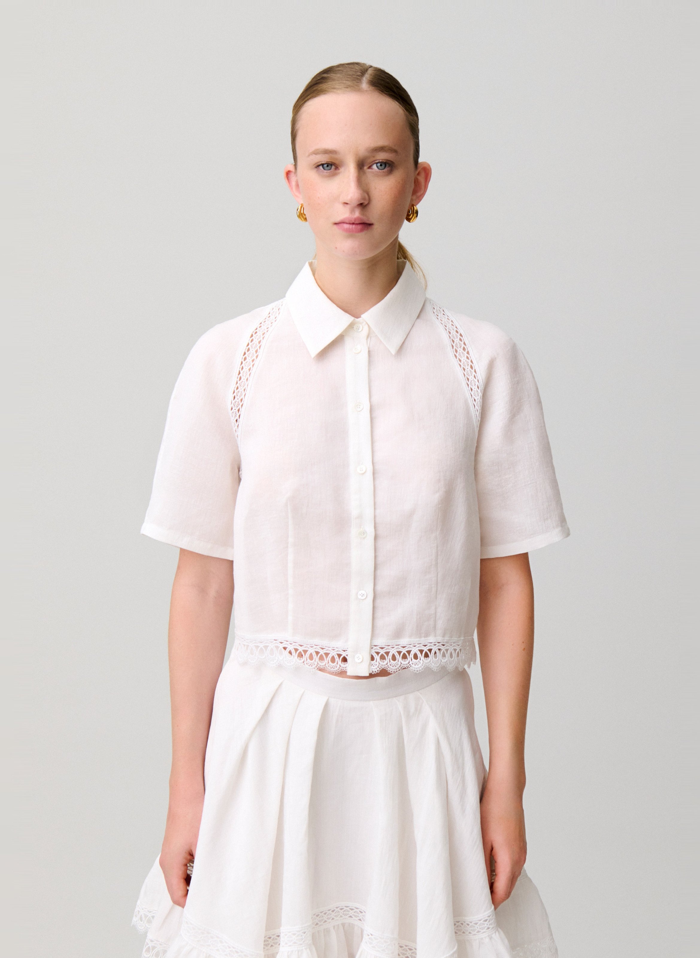 Chemise droite col classique CLAUDIE PIERLOT Beige