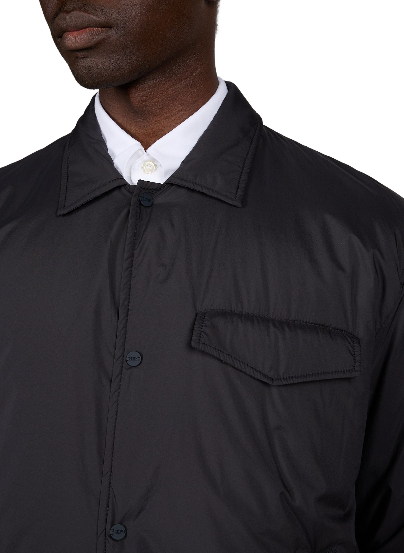 Surchemise boutonnée à col classique HERNO Bleu