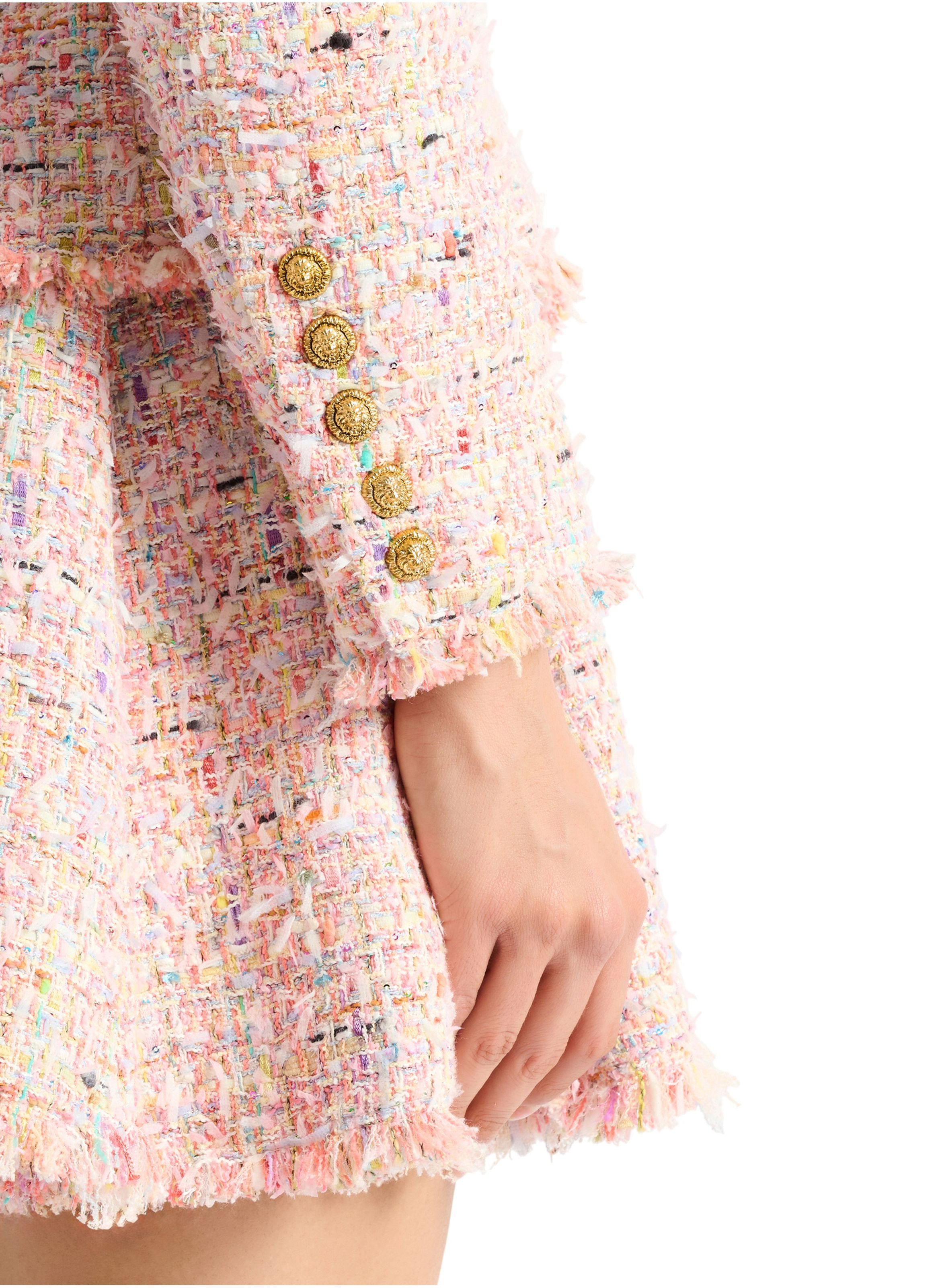 Veste 2 boutons en tweed BALMAIN Rose