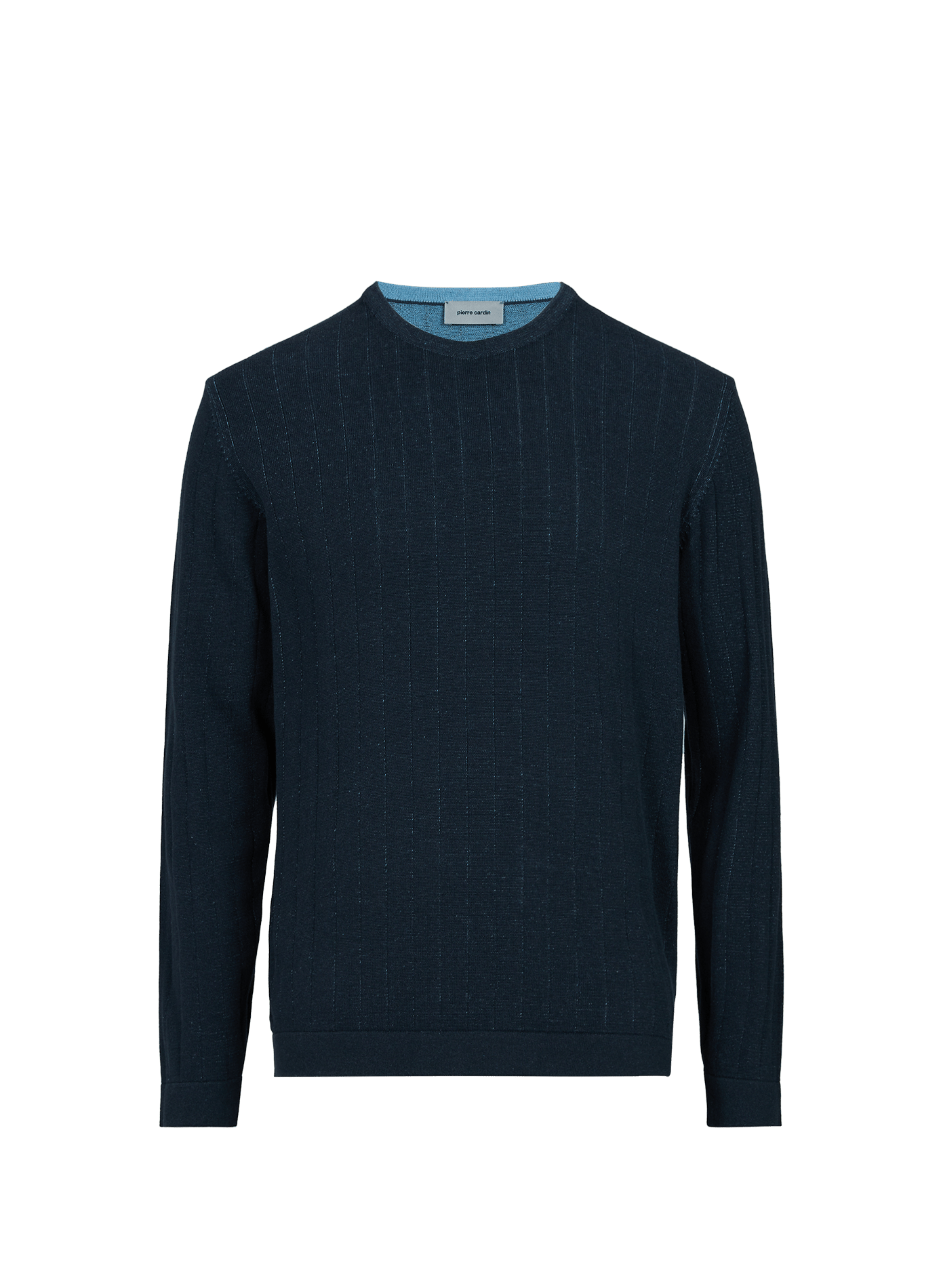 Pull à col rond en coton PIERRE CARDIN Bleu