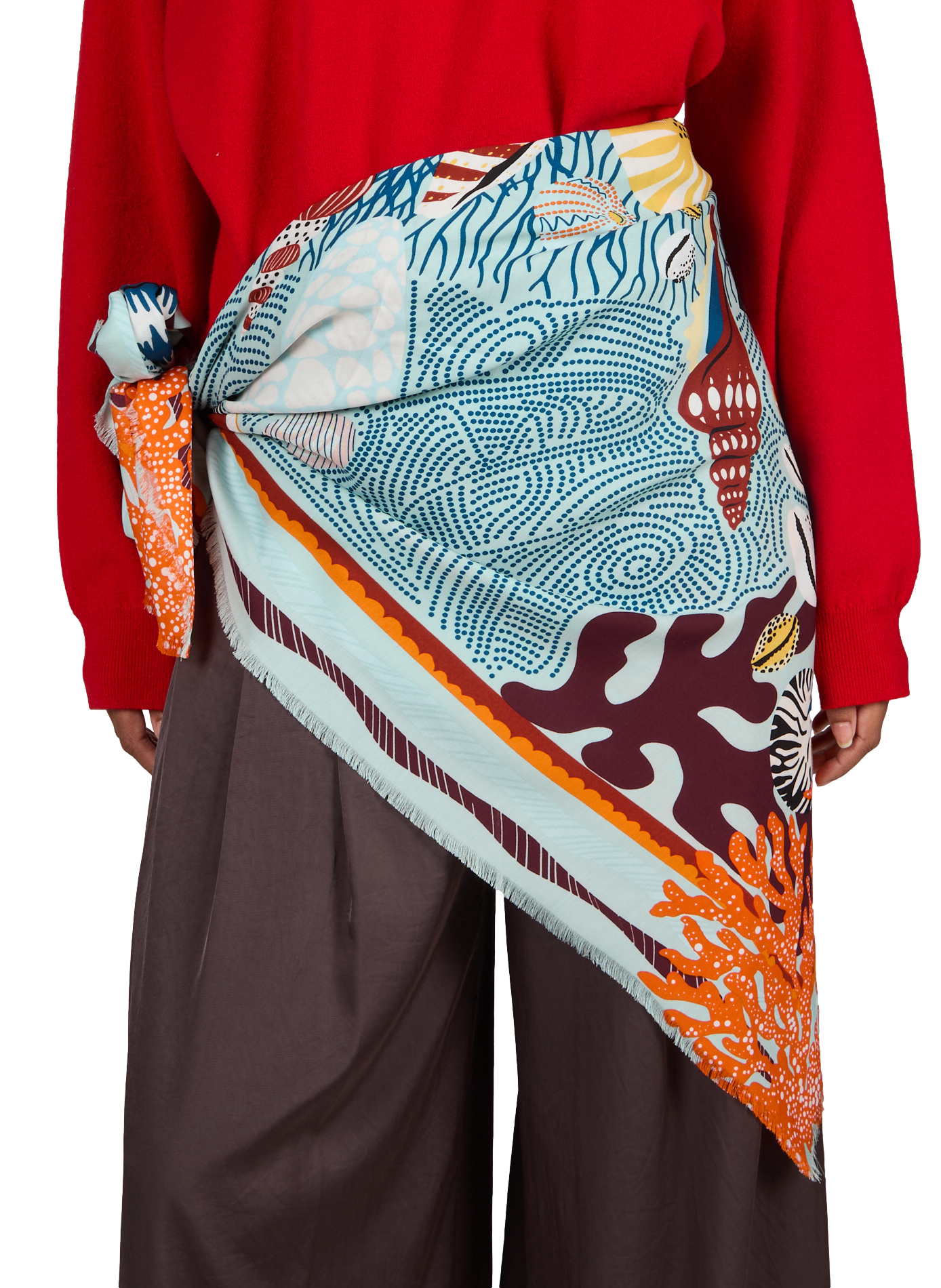 Printed Coral Scarf WILD Blue
