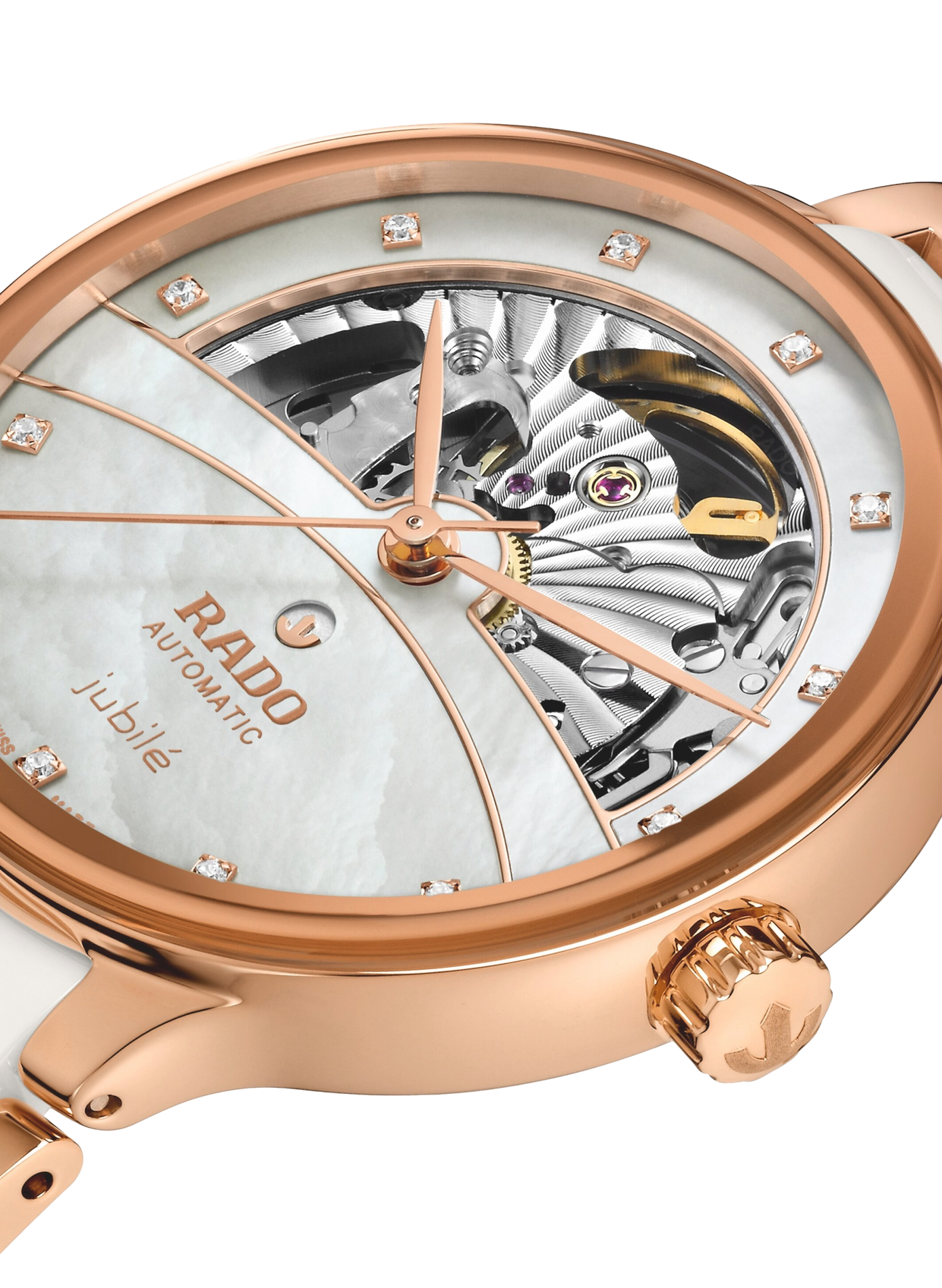 Montre automatique Centrix en acier inoxydable RADO Blanc