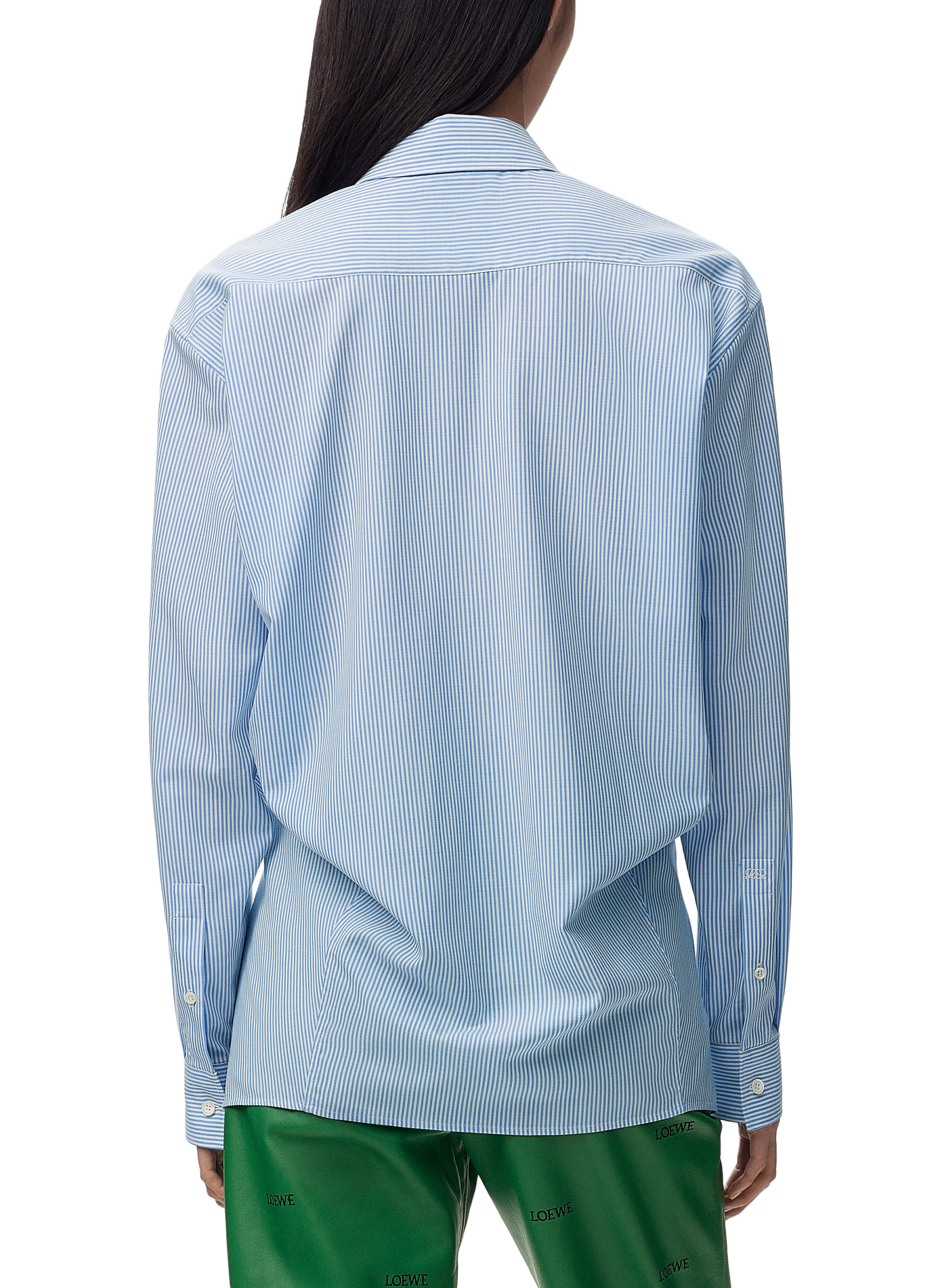 Gedrapeerde wollen gestreepte blouse LOEWE Blauw