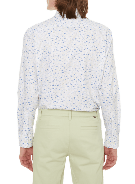 Printed cotton shirt  SELECTED White