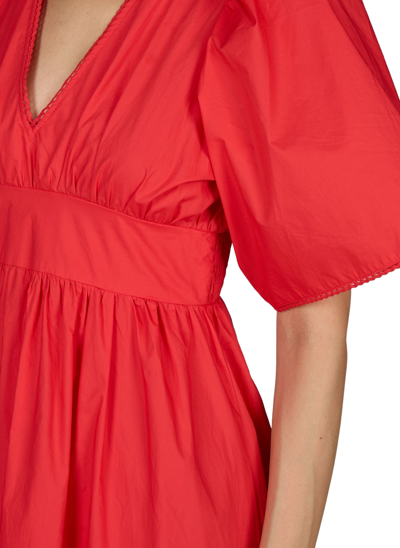 Kleid Camila mit kurzen Ärmeln aus Baumwolle GARANCE Rot