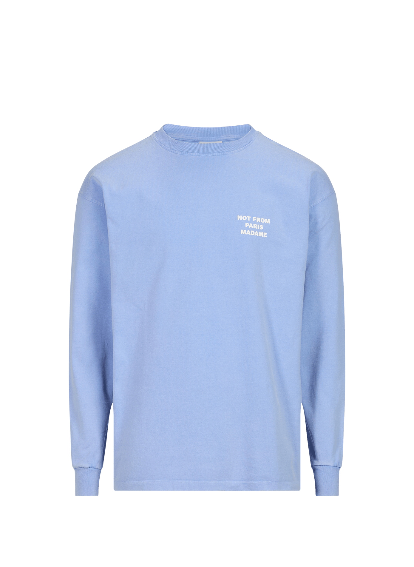 Long-sleeved T-shirt with slogan print on the back in cotton. DROLE DE MONSIEUR Blue