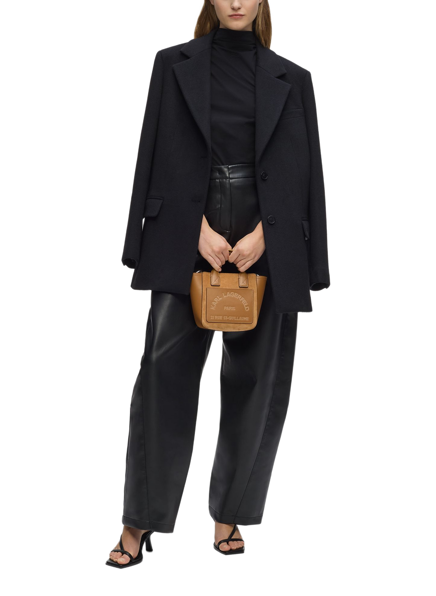 Handtas K/Nova van leer KARL LAGERFELD Zwart