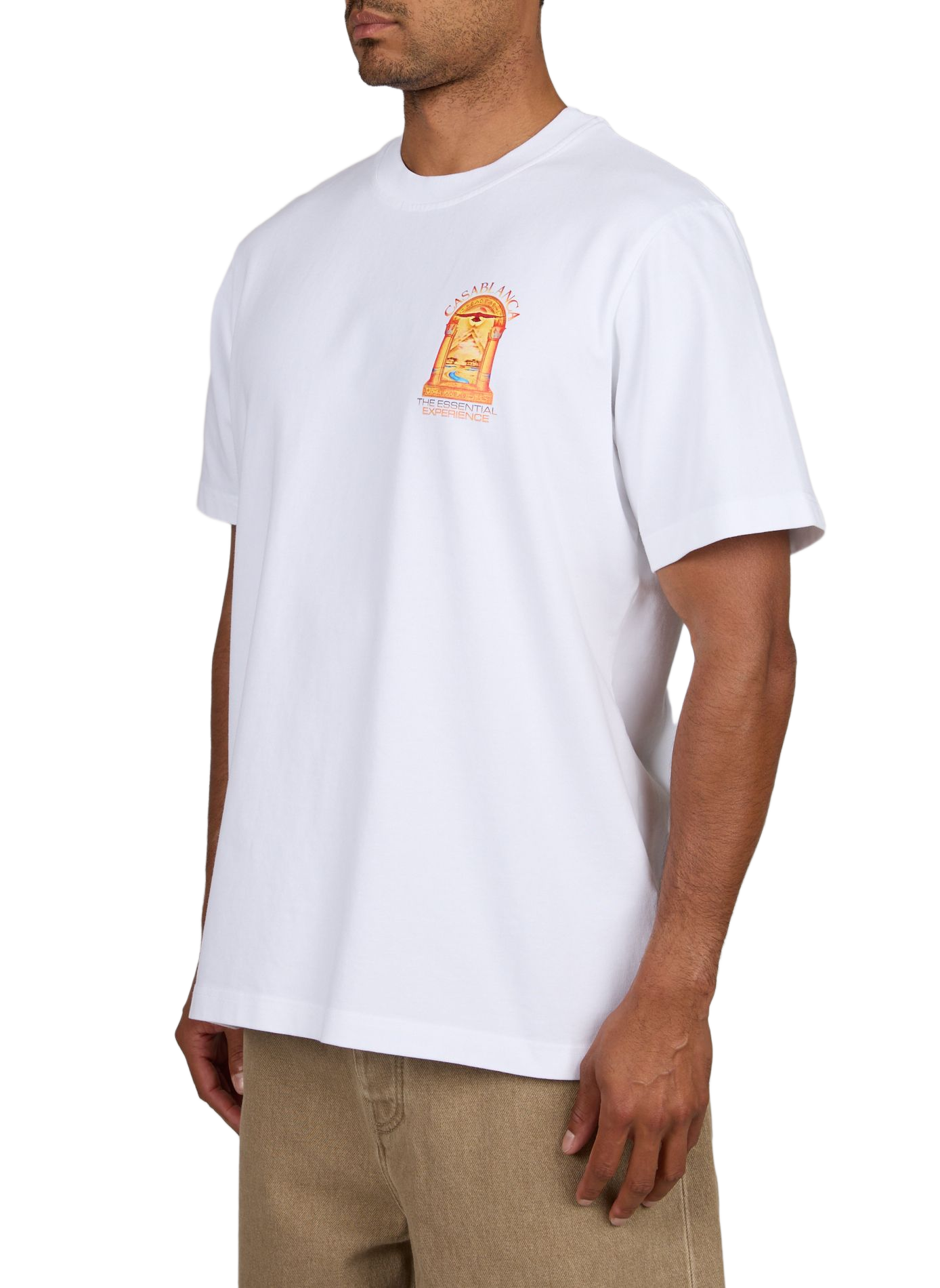 Camiseta recta de algodón CASABLANCA PARIS Blanco