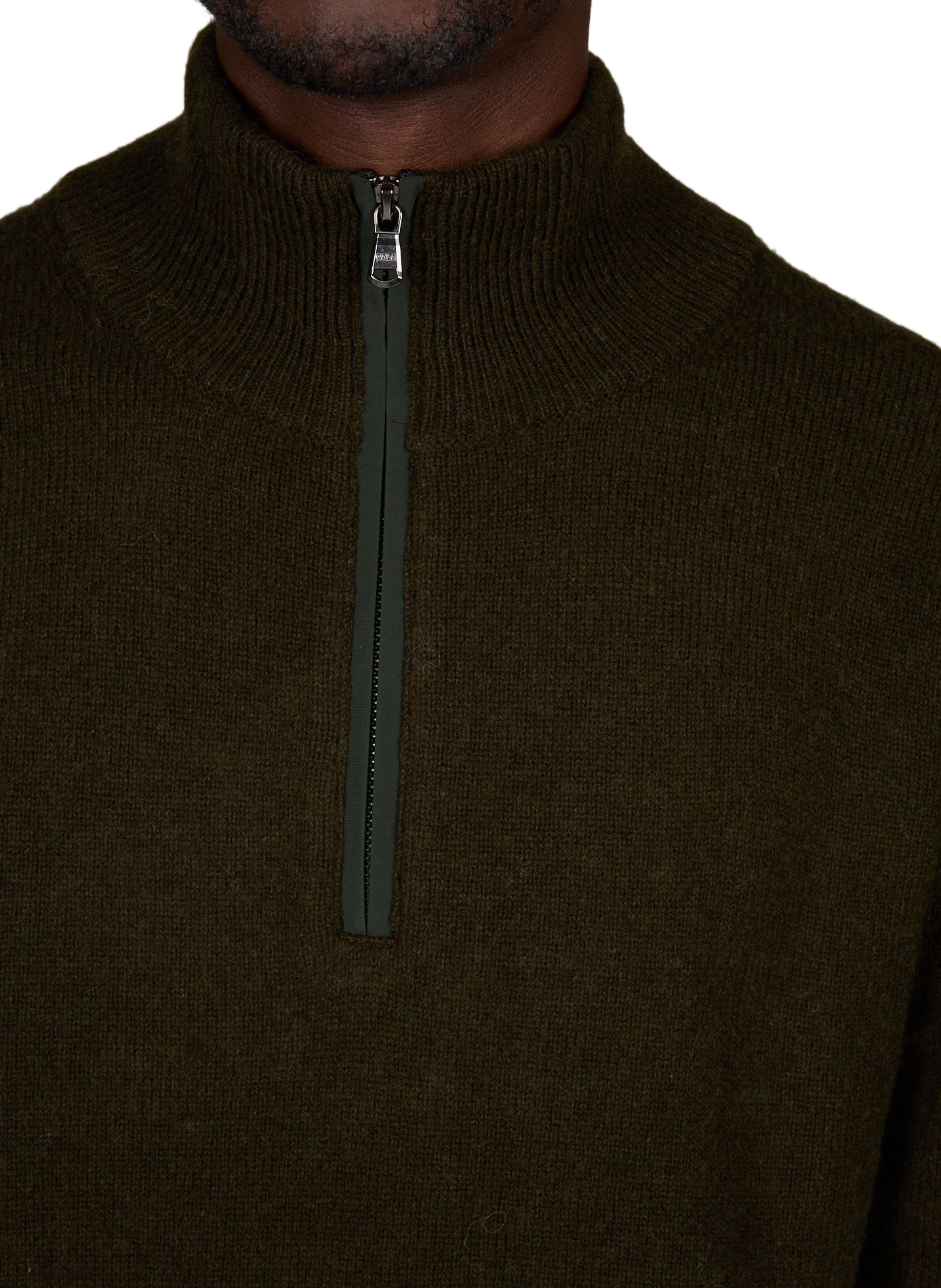 Straight wool-blend high-neck sweater 1789 CALA Khaki