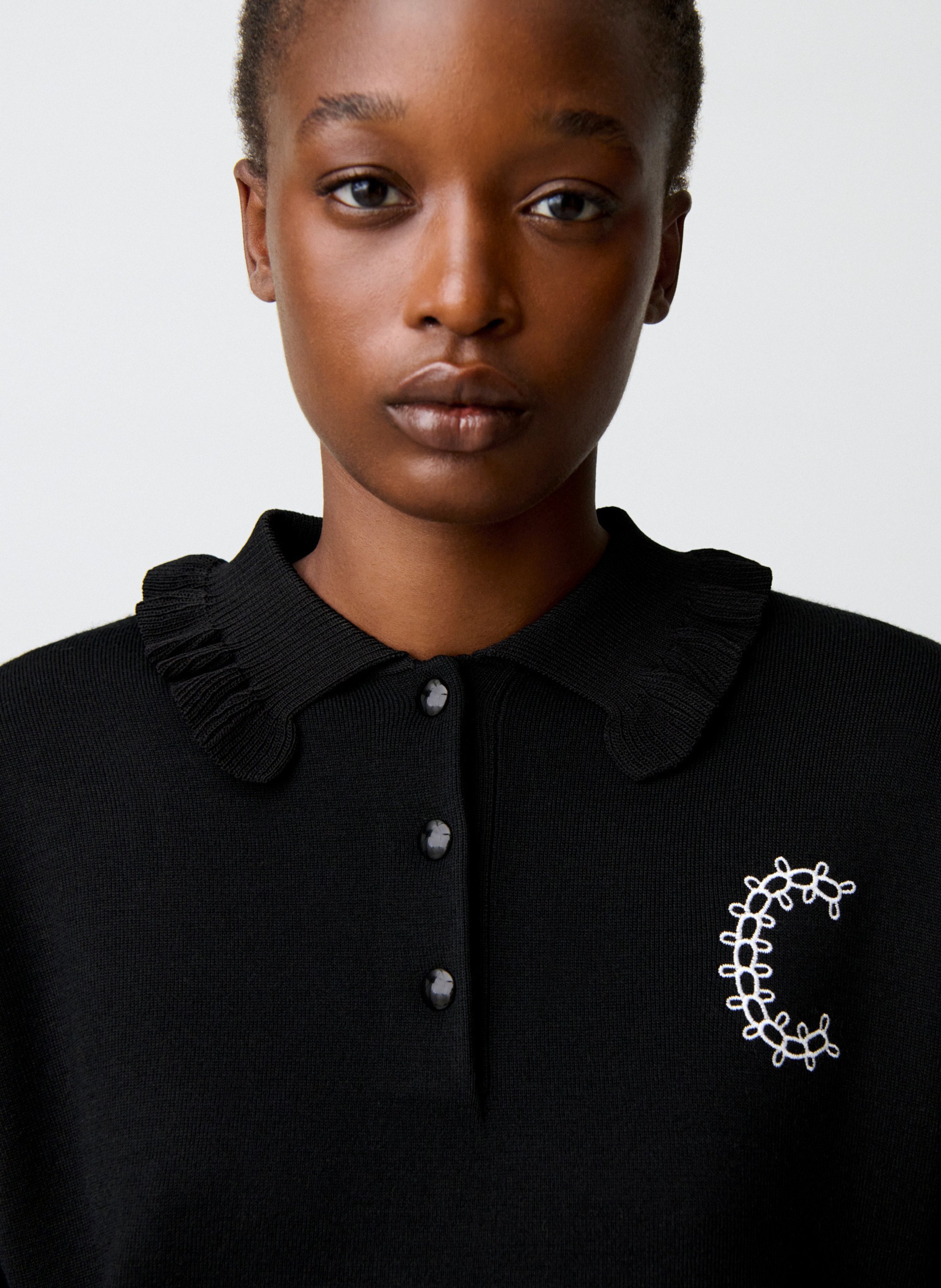 Robe courte col polo en laine mélangée CLAUDIE PIERLOT Multicolore