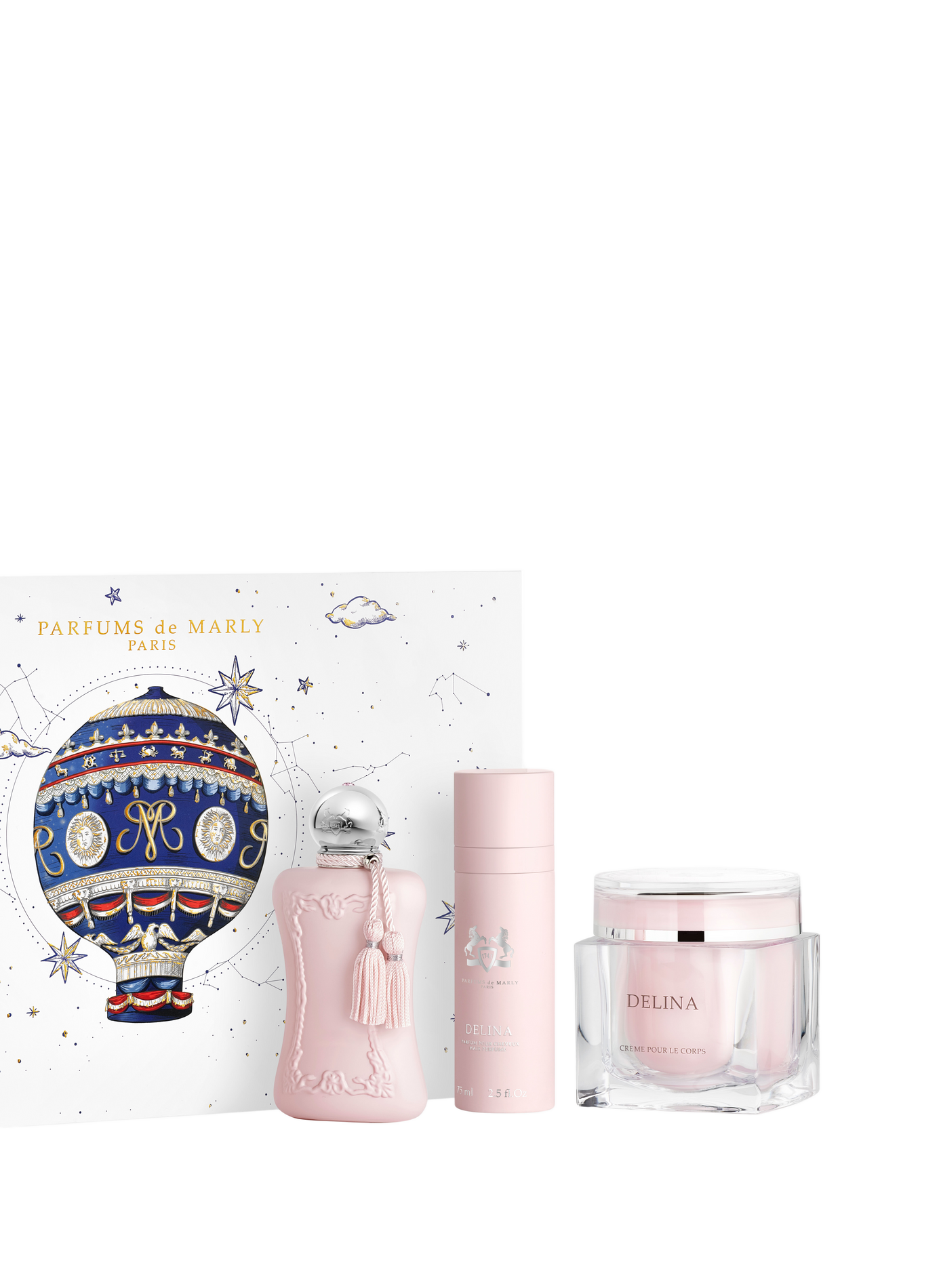 Delina Geschenkset (Delina 75ml, Delina Haarparfum, Delina Körpercreme) PARFUMS DE MARLY No color