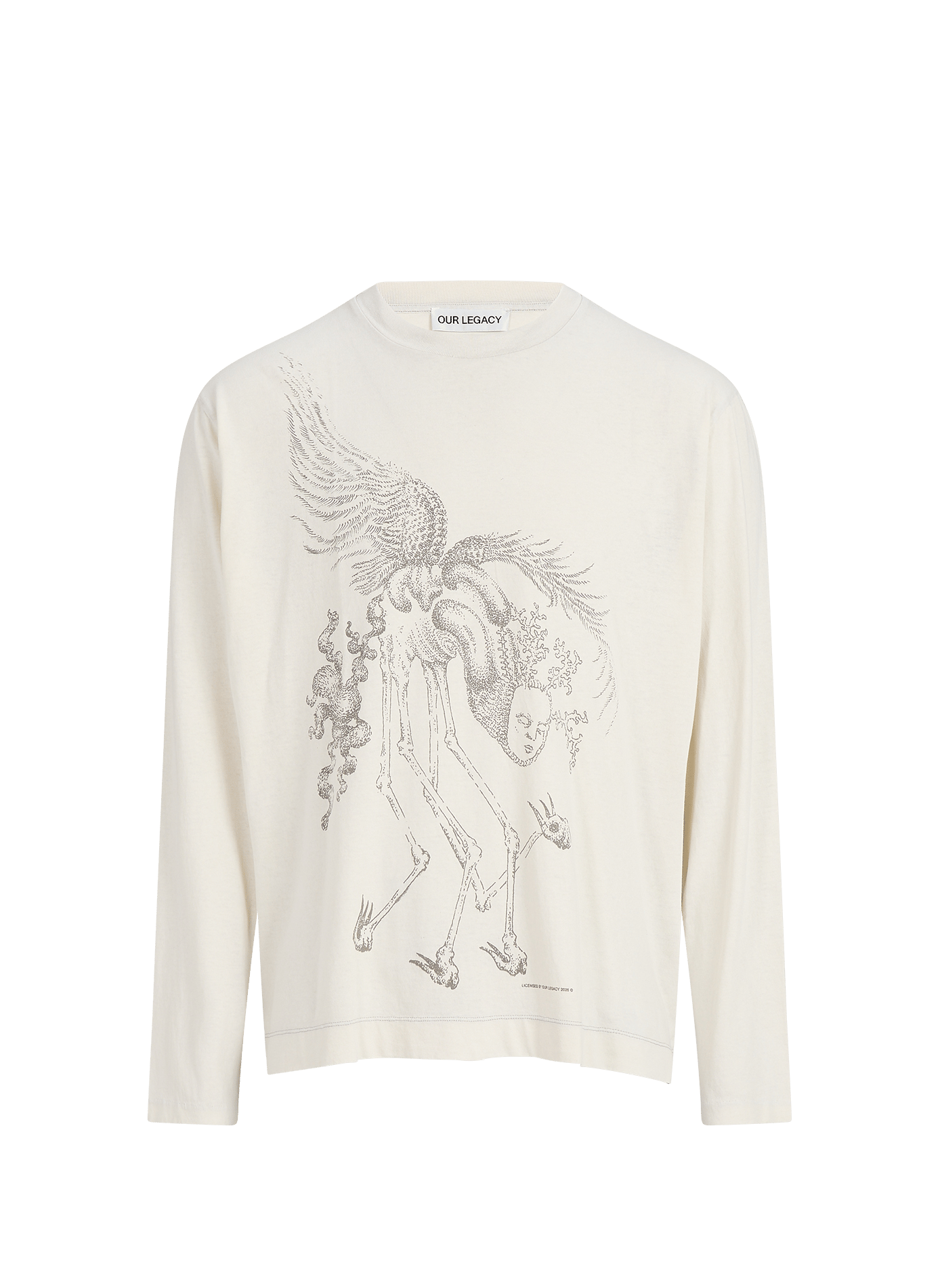 Straight fit round neck printed t-shirt OUR LEGACY Beige