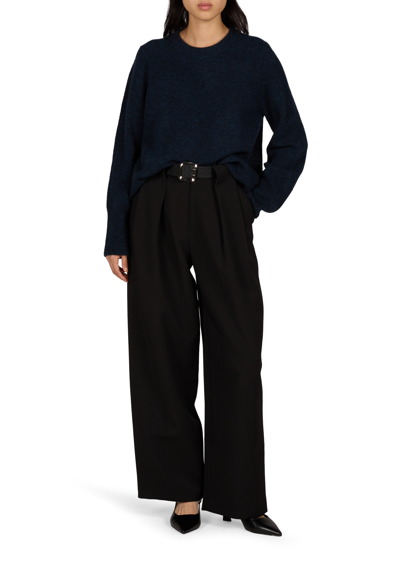 Straight-fit sweater in a wool and alpaca blend CLOSED Blue