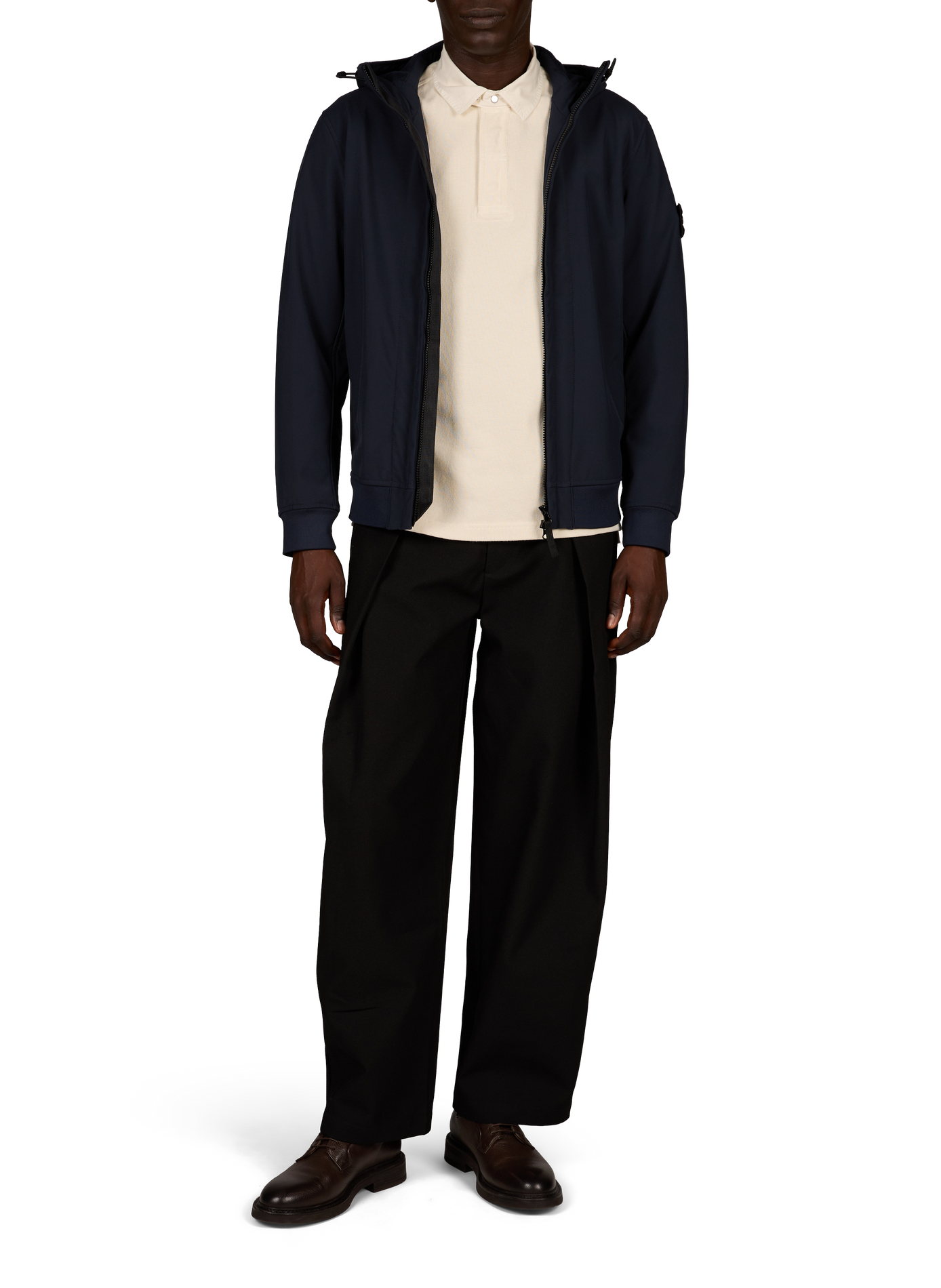 Blouson droit à capuche STONE ISLAND Bleu