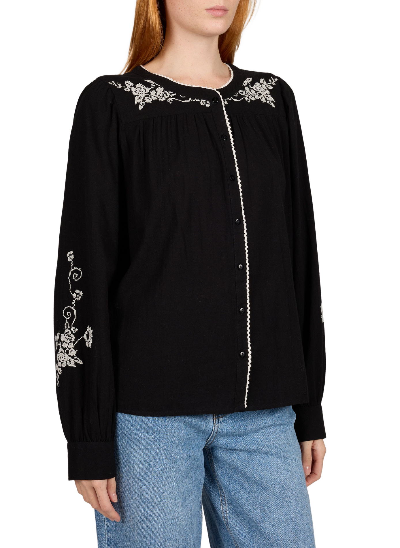 Chemise ample en coton VILA Noir