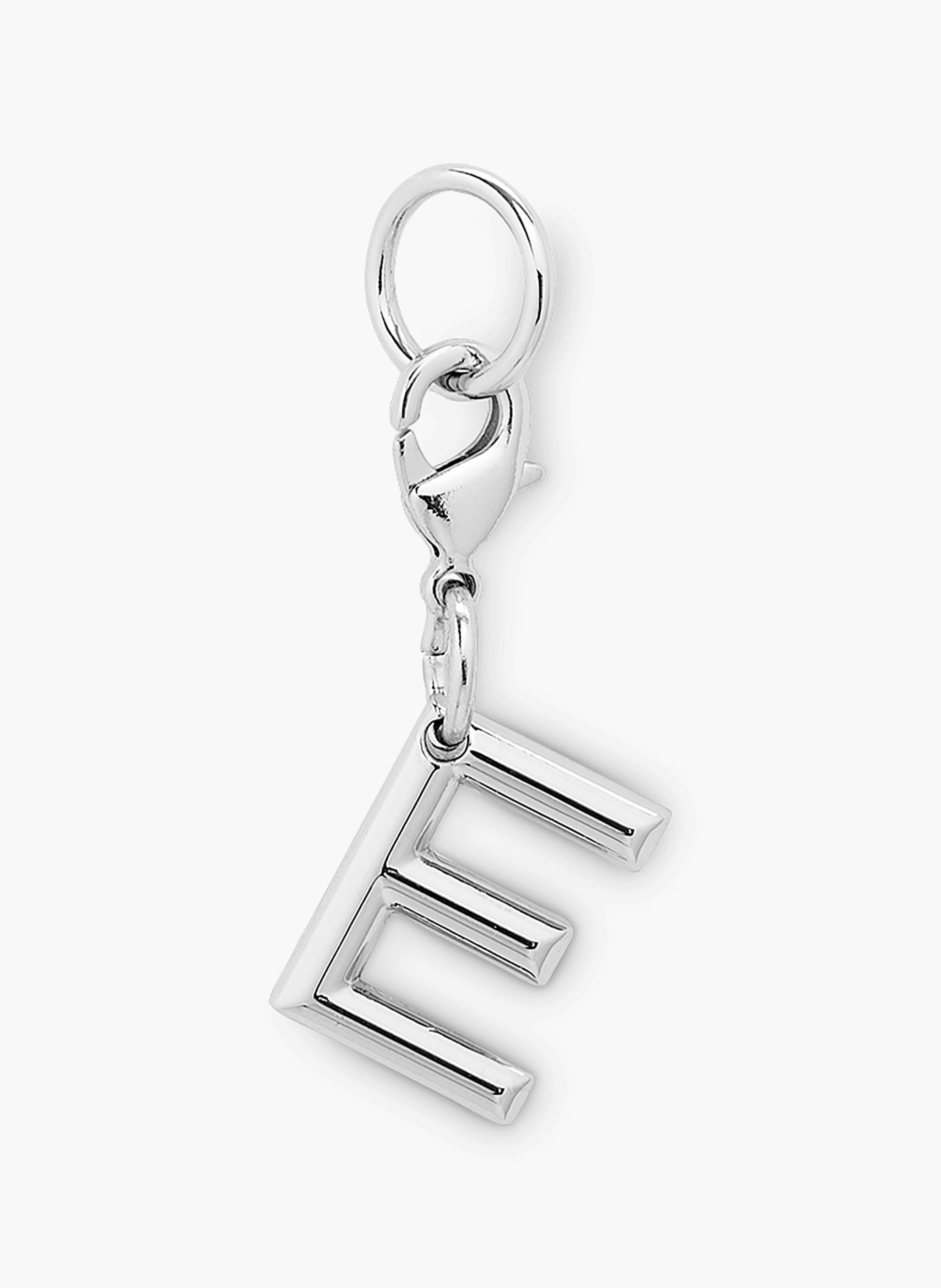Charme métallique argenté officiel lancel - lettre e. LANCEL Argent