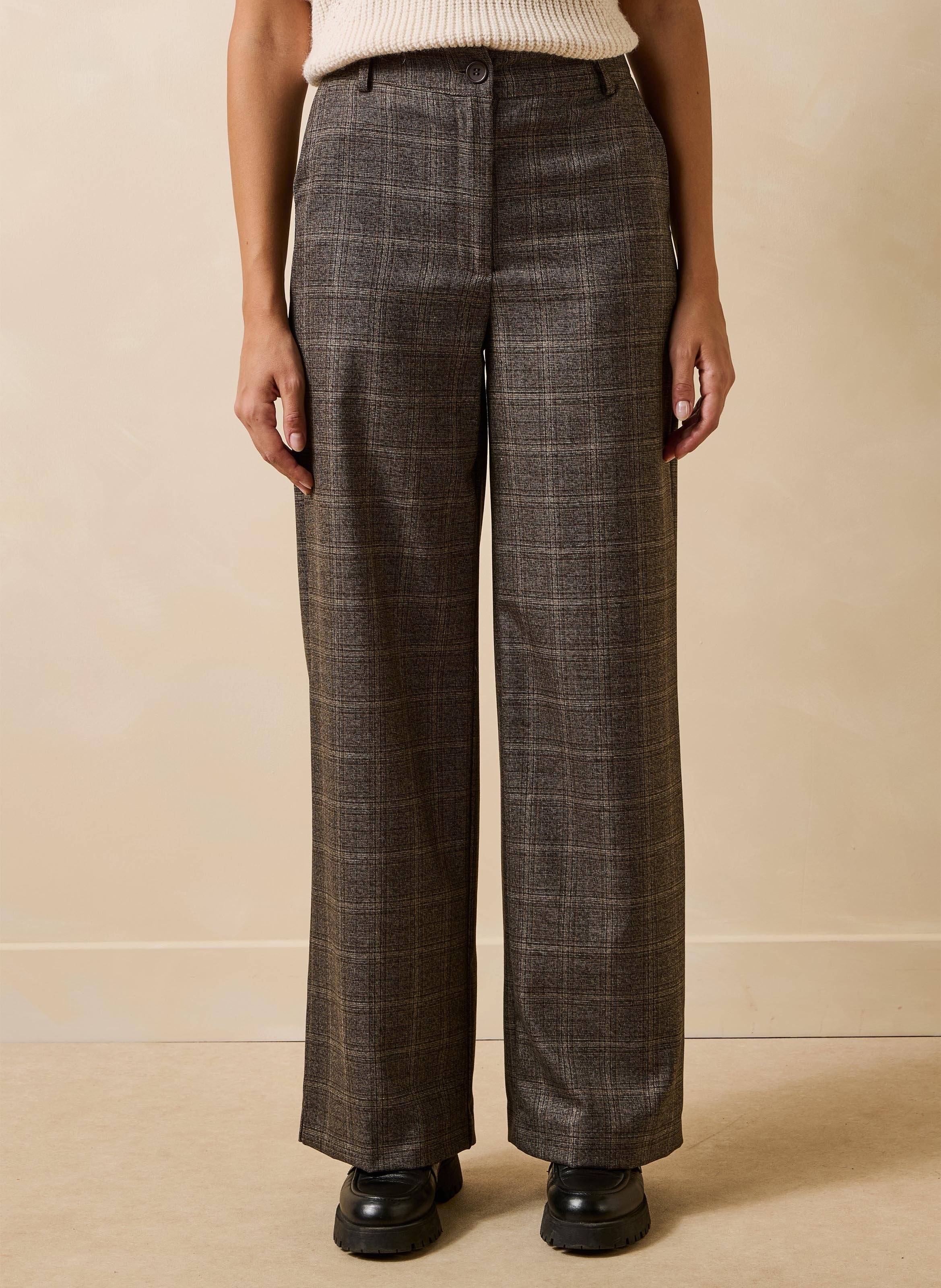 Wijde hoge taille broek LA FEE MARABOUTEE Bruin