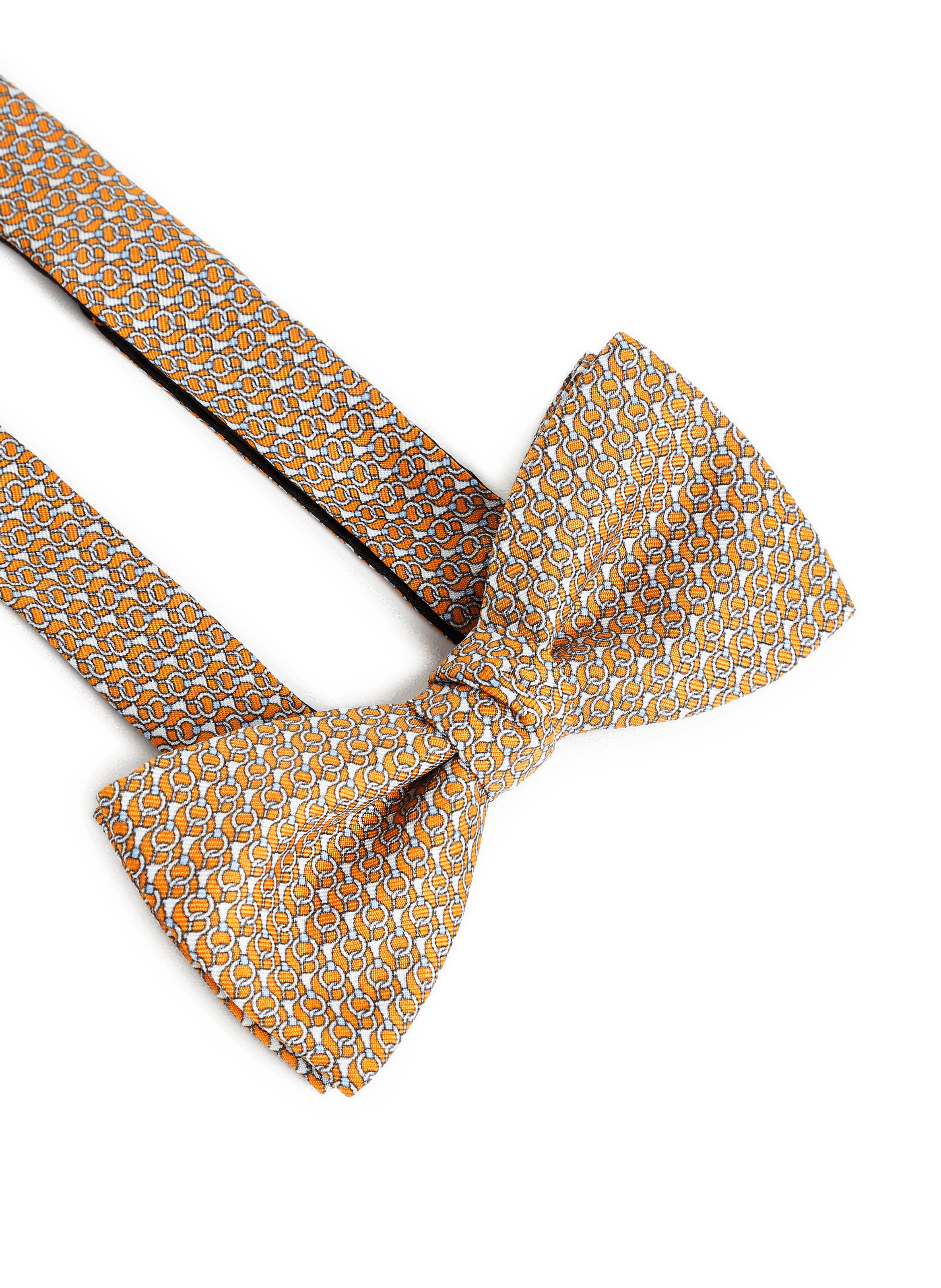 Nœud papillon imprimé en soie ATELIER F&B Orange