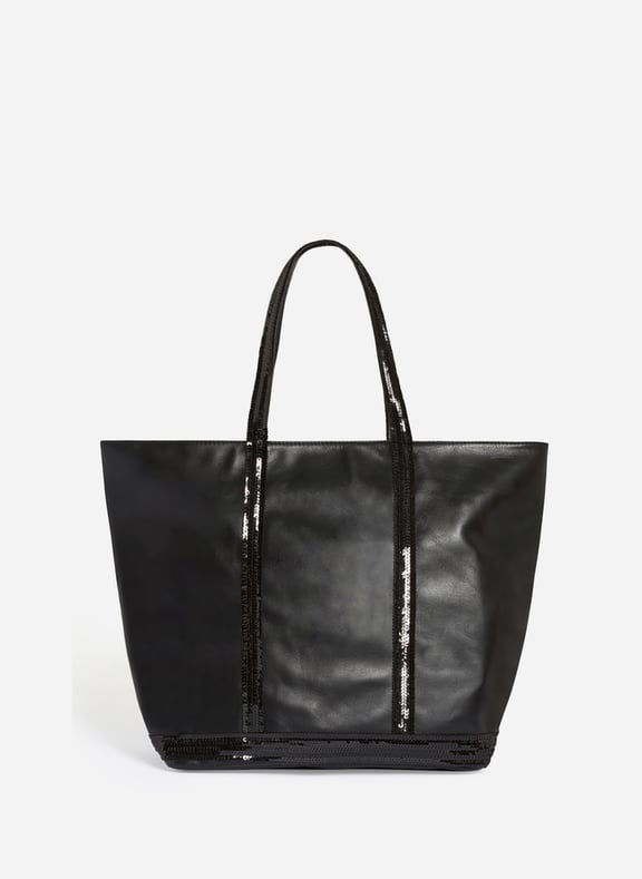 Cabas l zippé en cuir lisse Noir by VANESSA BRUNO VANESSA BRUNO Cabas l zippé en cuir lisse Noir