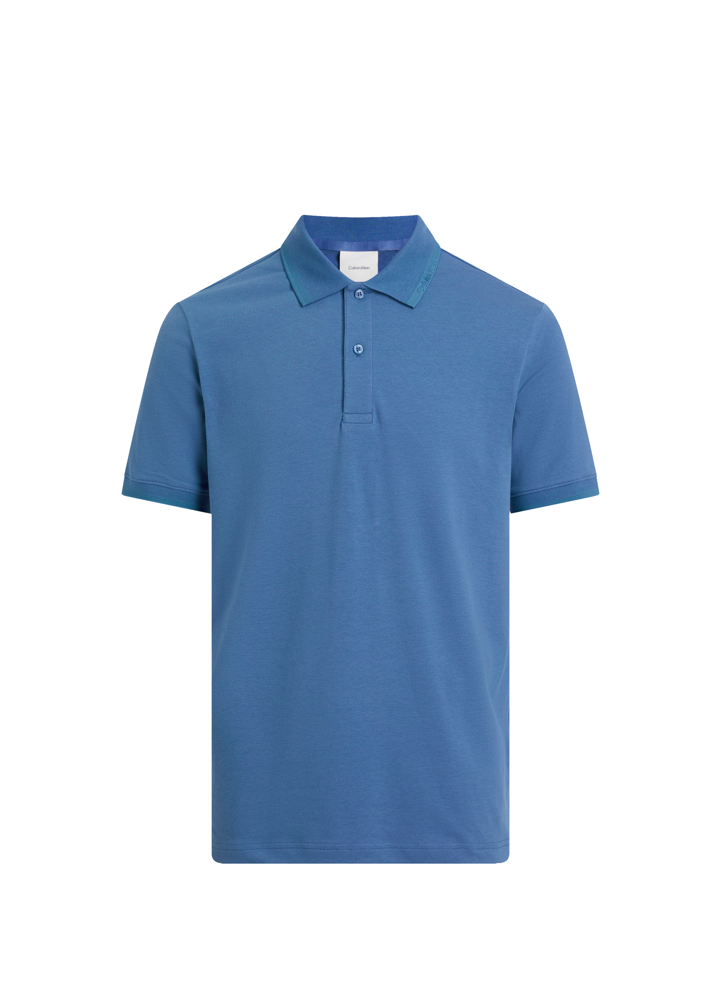 Polo droit en coton mélangé CALVIN KLEIN Bleu