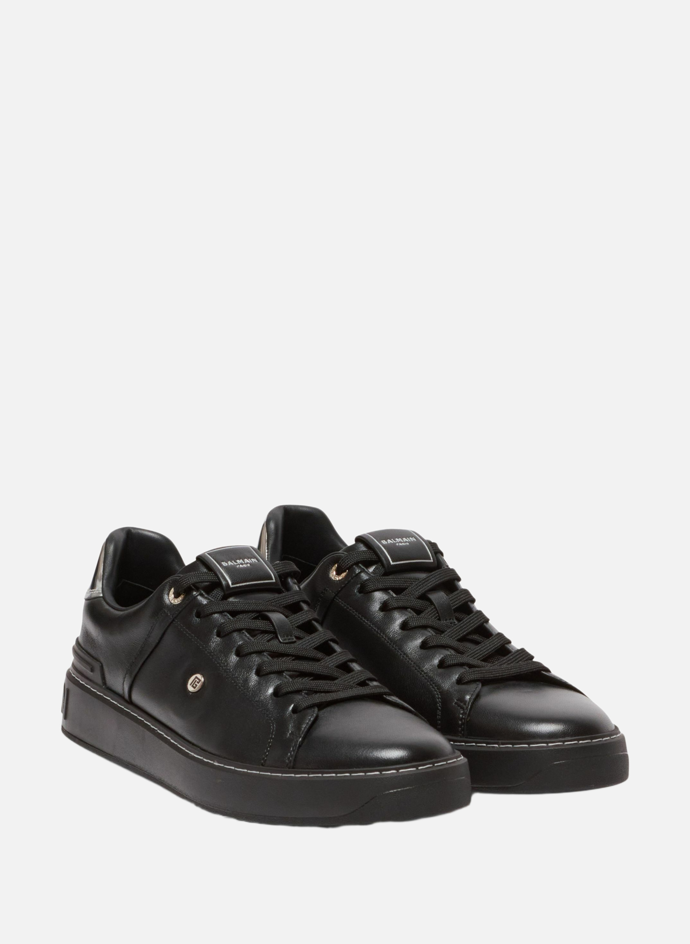 Baskets b-court en cuir de veau BALMAIN Noir